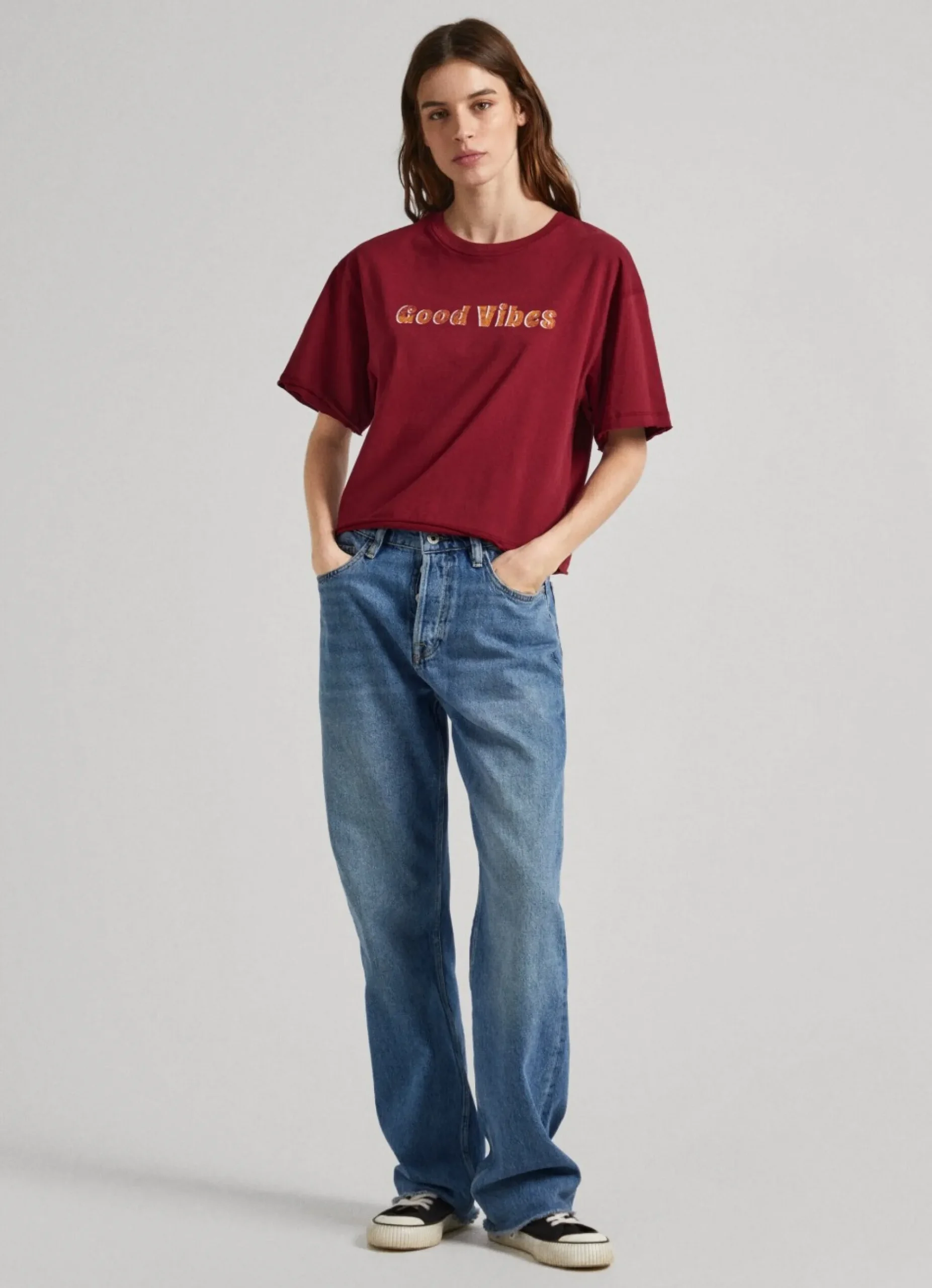 Mulher Pepe Jeans T-Shirts>T-Shirt Estampado Glitter