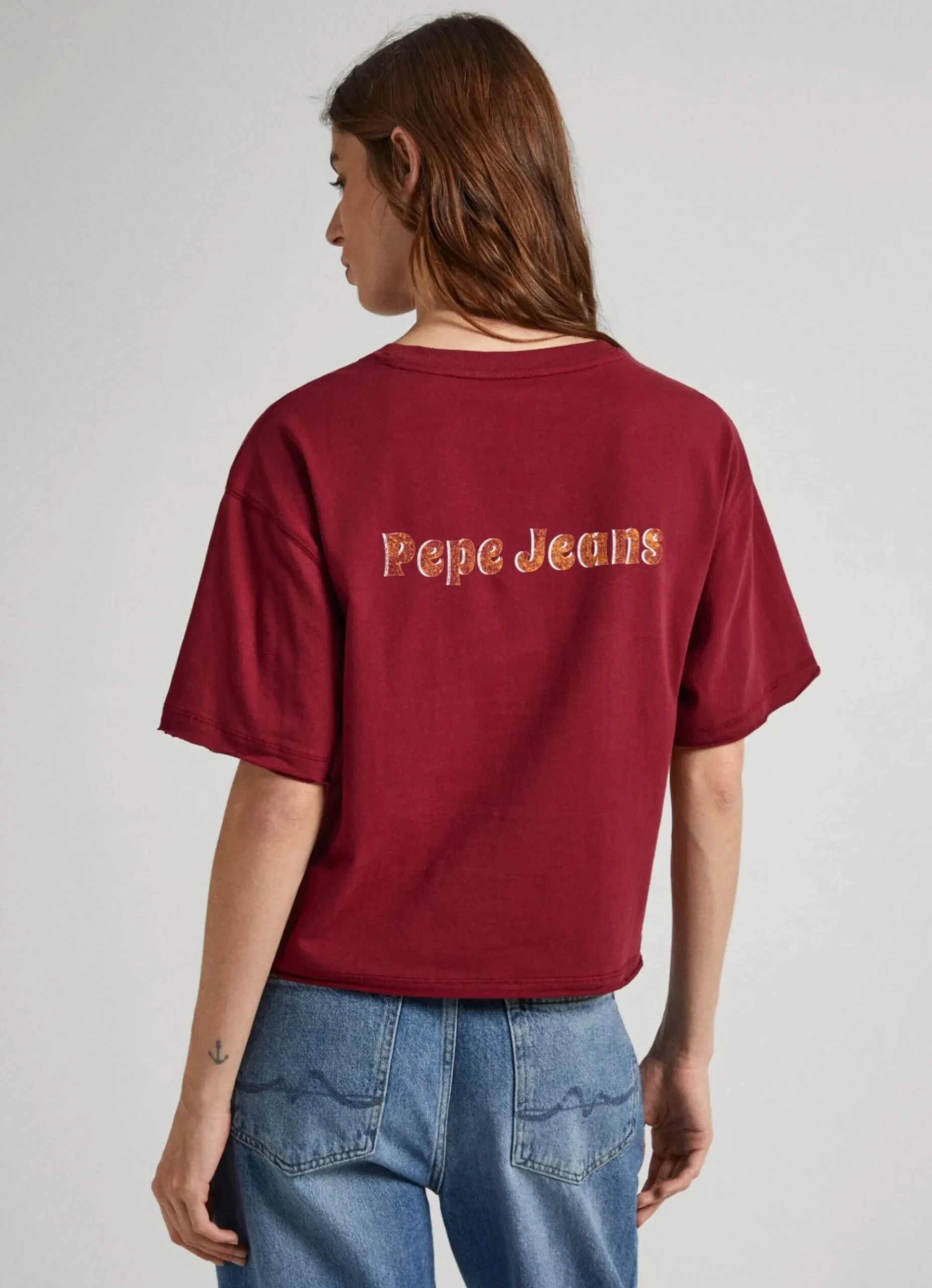 Mulher Pepe Jeans T-Shirts>T-Shirt Estampado Glitter