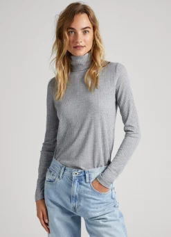 Mulher Pepe Jeans T-Shirts>T-Shirt Gola Alta Canelada