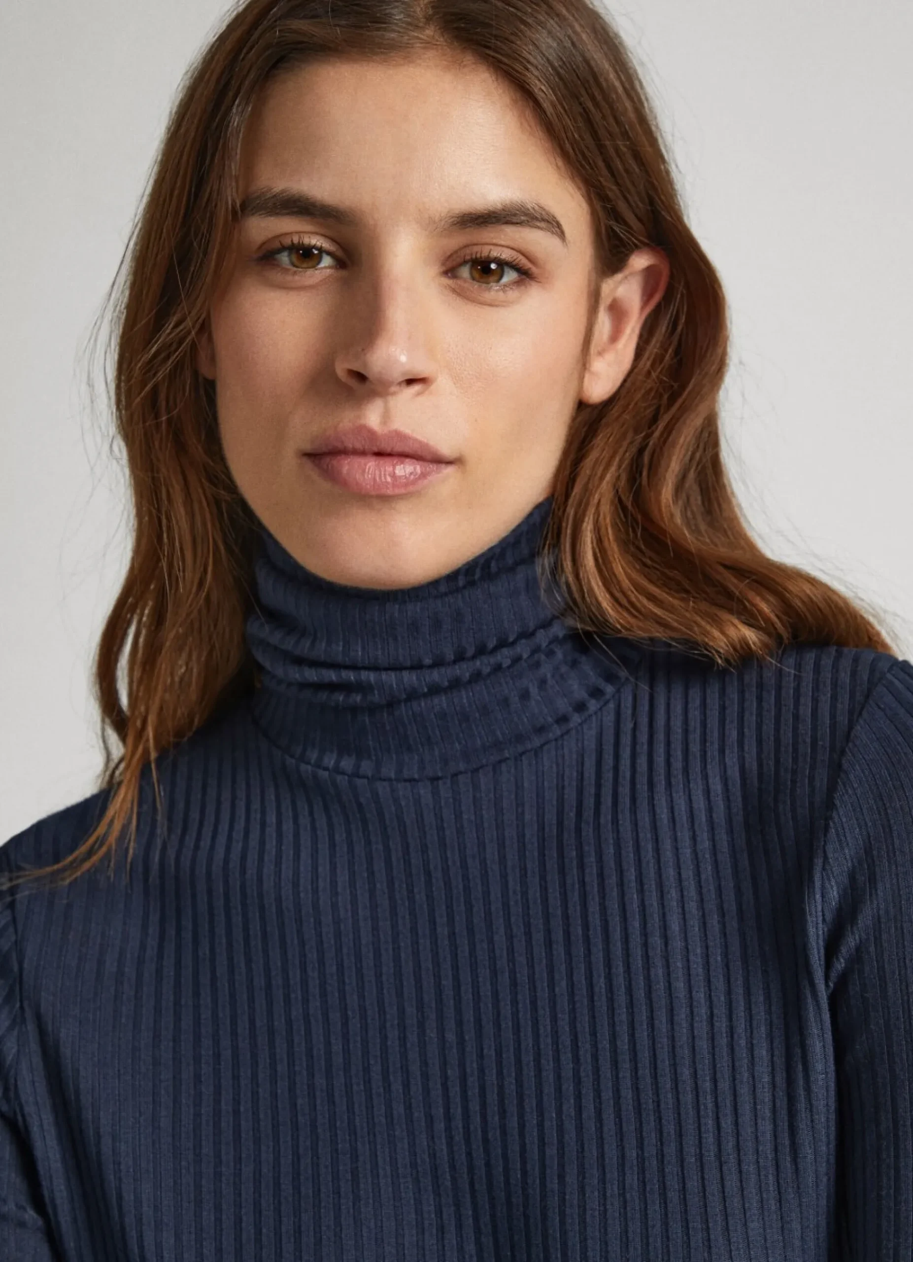 Mulher Pepe Jeans T-Shirts>T-Shirt Gola Alta Canelada