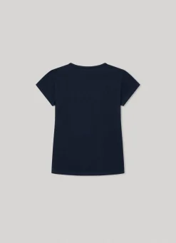 Rapariga Pepe Jeans Camisas E T-Shirts>T-Shirt Logo Detalhe Glitter