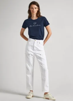 Mulher Pepe Jeans T-Shirts>T-Shirt Logo Estampado