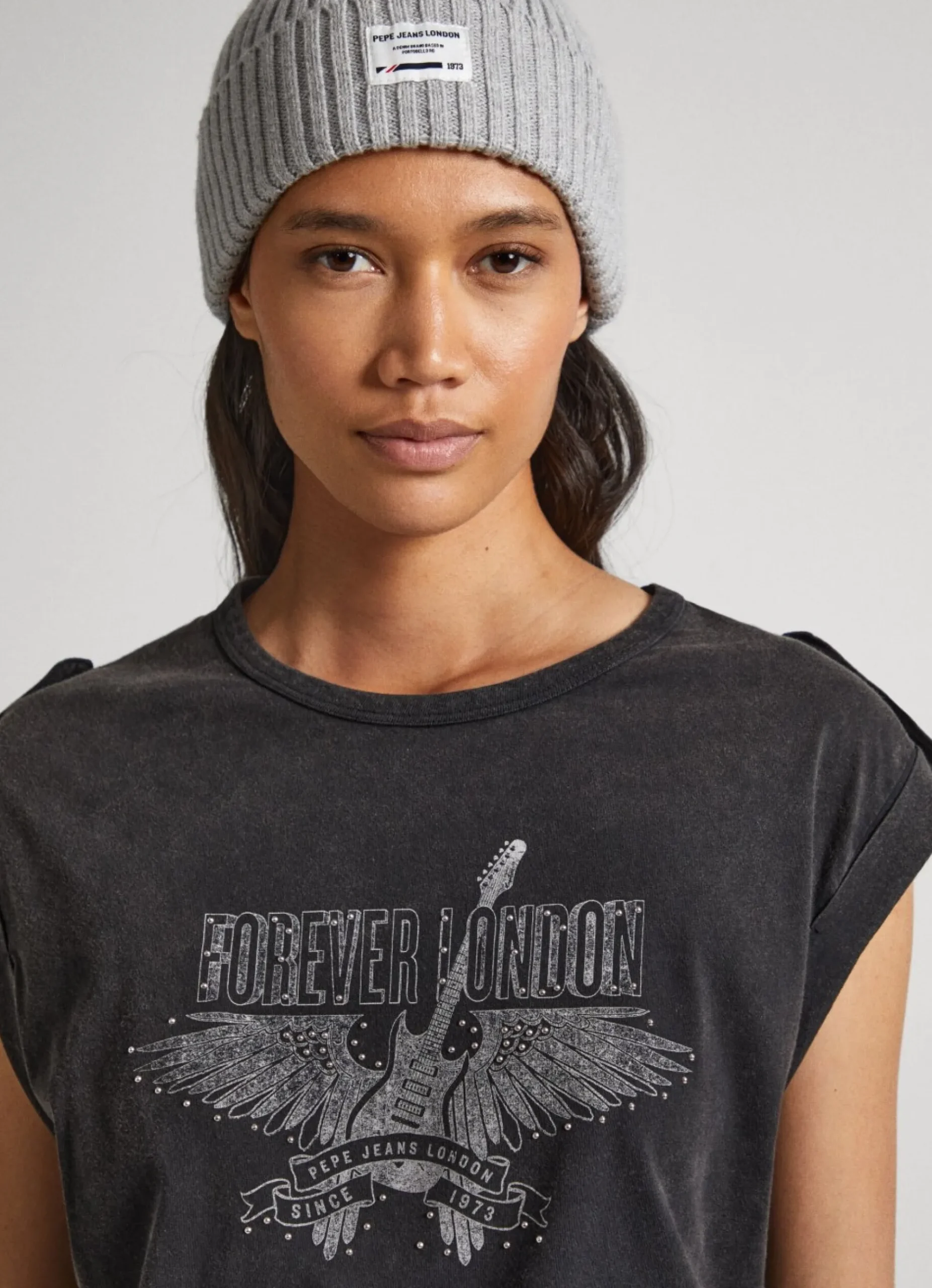 Mulher Pepe Jeans T-Shirts>T-Shirt Logo Strass