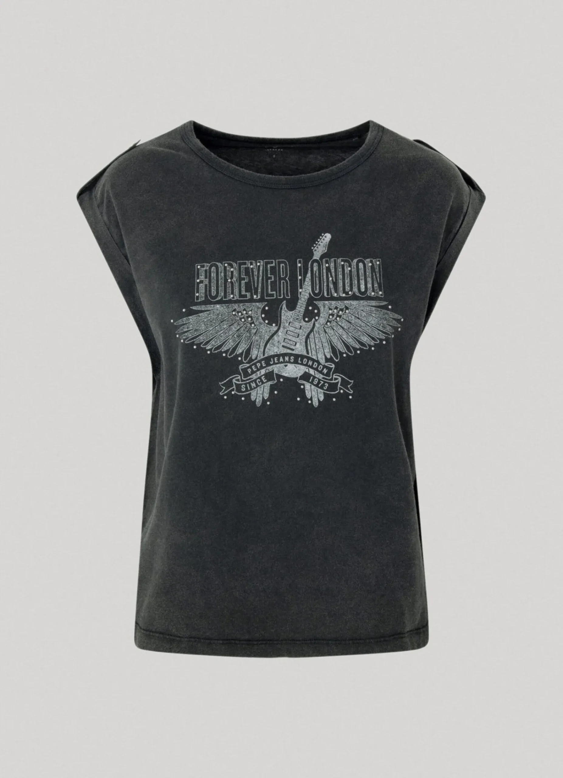 Mulher Pepe Jeans T-Shirts>T-Shirt Logo Strass