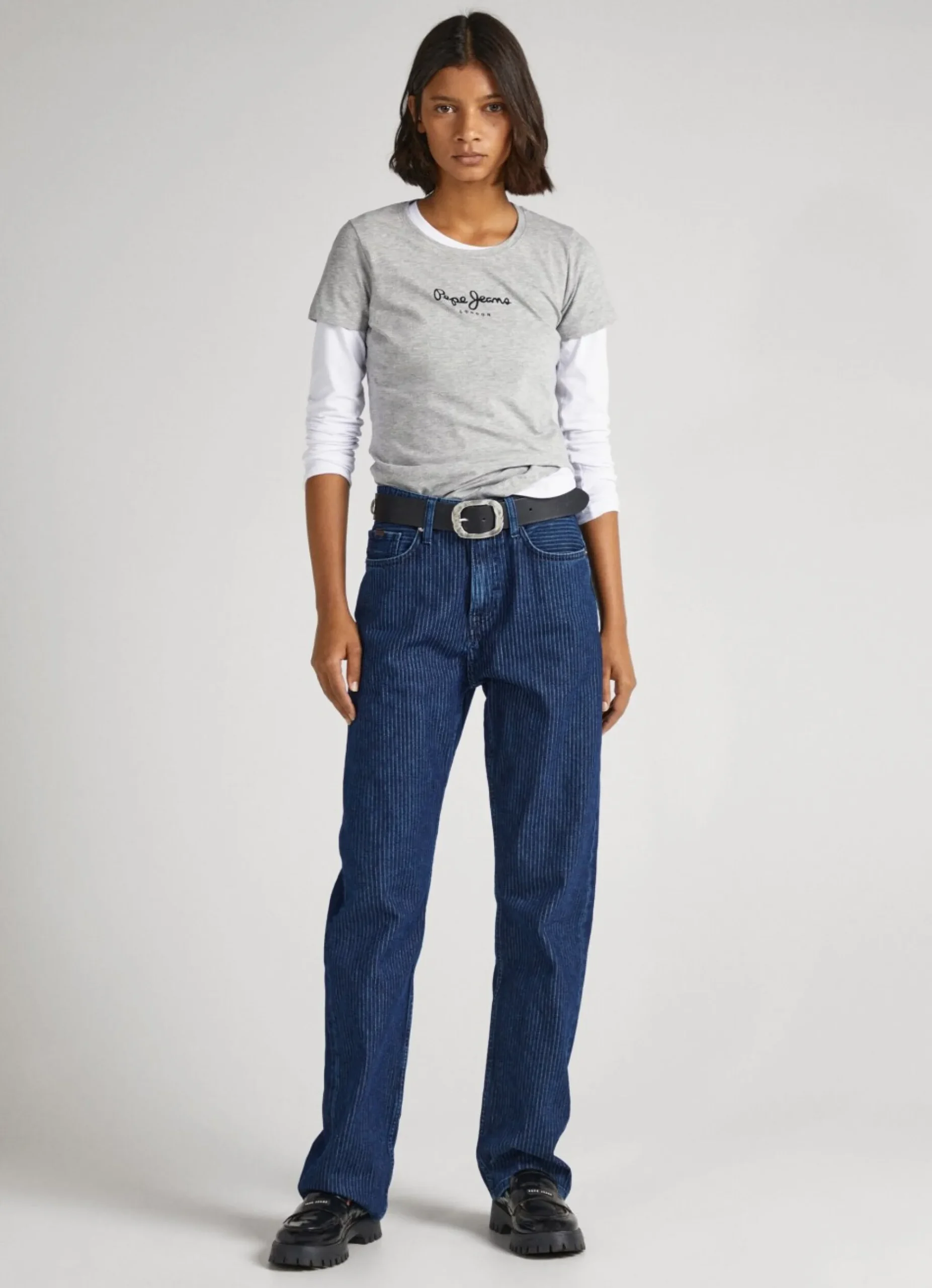 Mulher Pepe Jeans T-Shirts>T-Shirt Lycra Logo Estampado