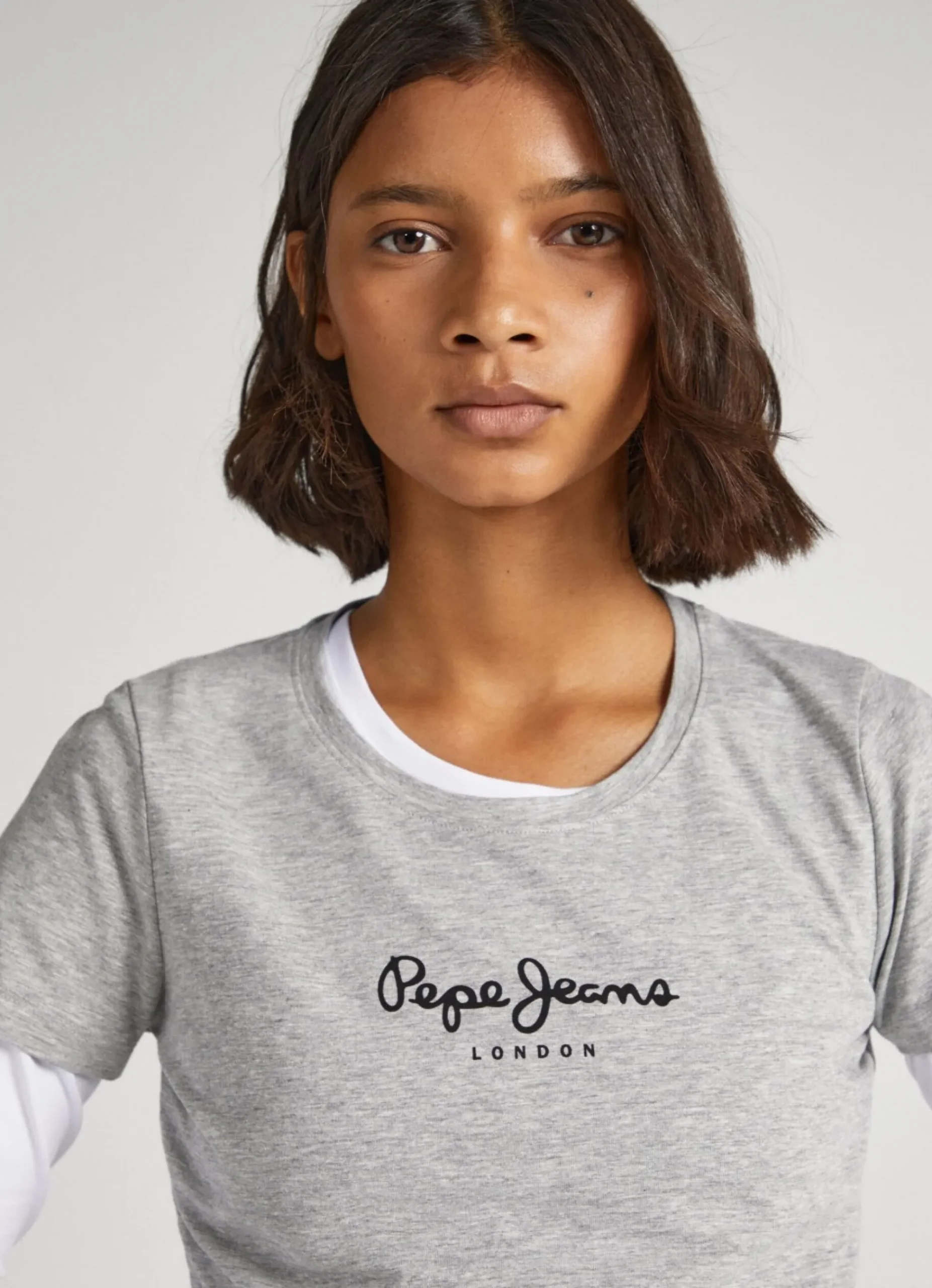 Mulher Pepe Jeans T-Shirts>T-Shirt Lycra Logo Estampado