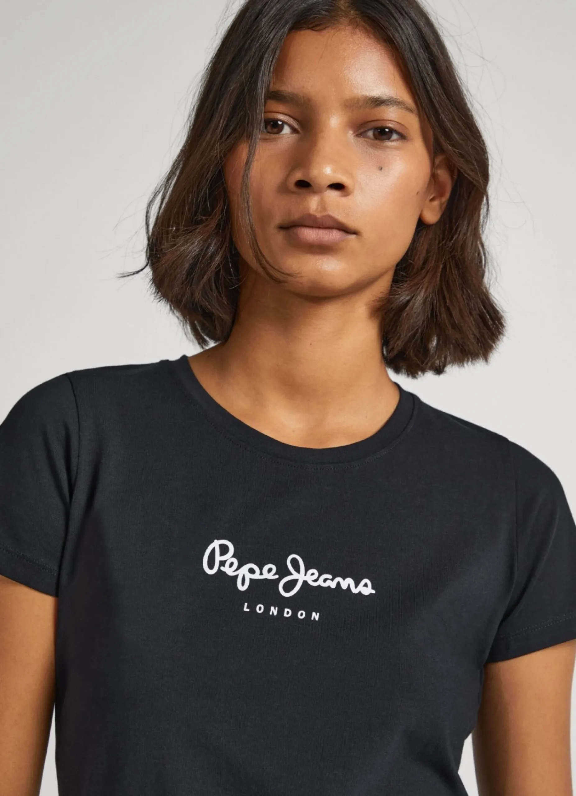 Mulher Pepe Jeans T-Shirts>T-Shirt Lycra Logo Estampado