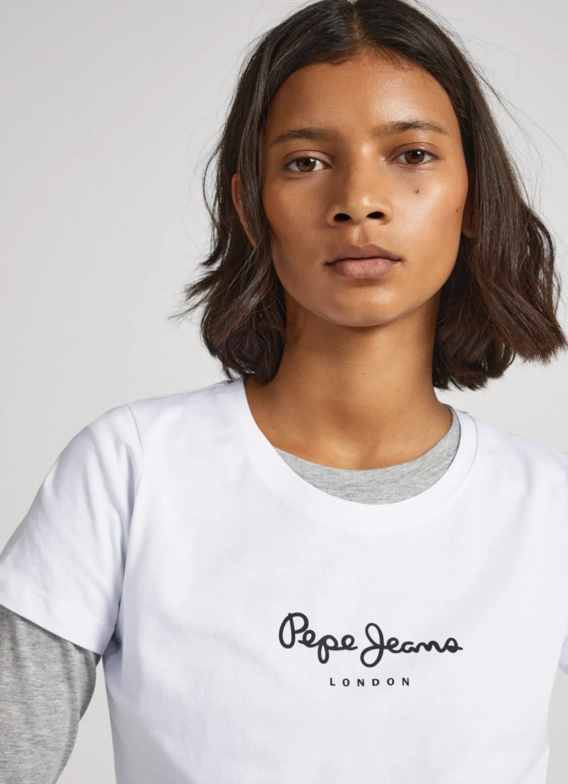 Mulher Pepe Jeans T-Shirts>T-Shirt Lycra Logo Estampado