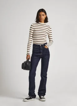 Mulher Pepe Jeans T-Shirts>T-Shirt Manga Comprida As Riscas
