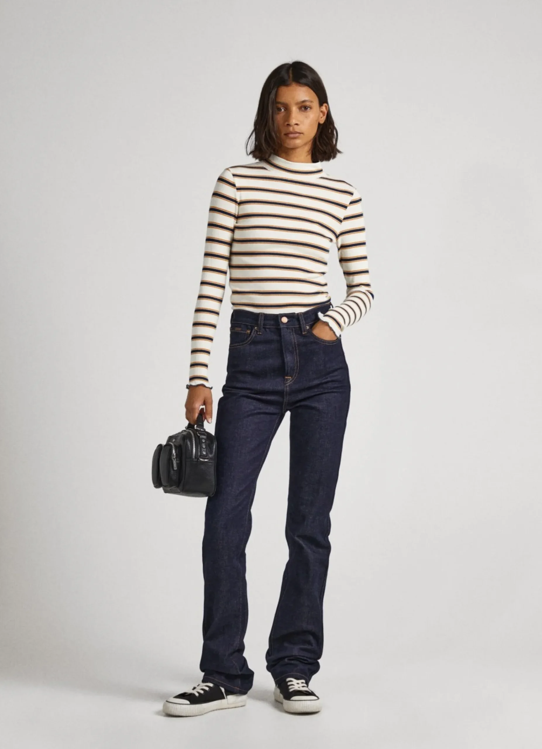 Mulher Pepe Jeans T-Shirts>T-Shirt Manga Comprida As Riscas