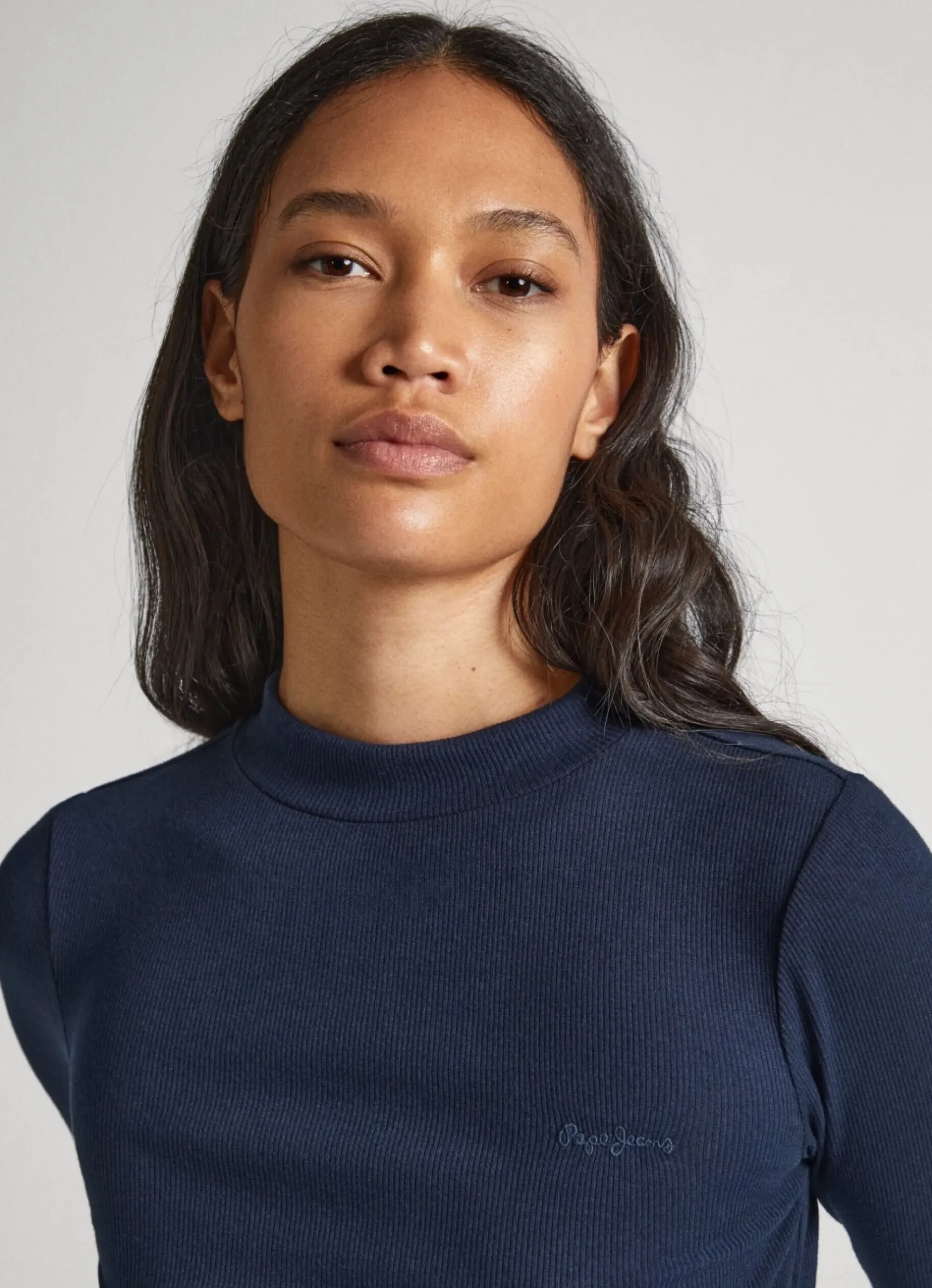 Mulher Pepe Jeans T-Shirts>T-Shirt Manga Comprida Canelada
