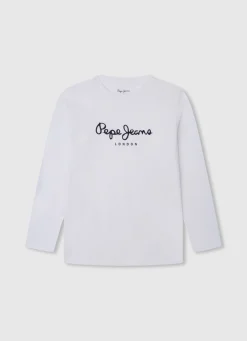 Rapaz Pepe Jeans T-Shirts>T-Shirt Manga Comprida Com Logo