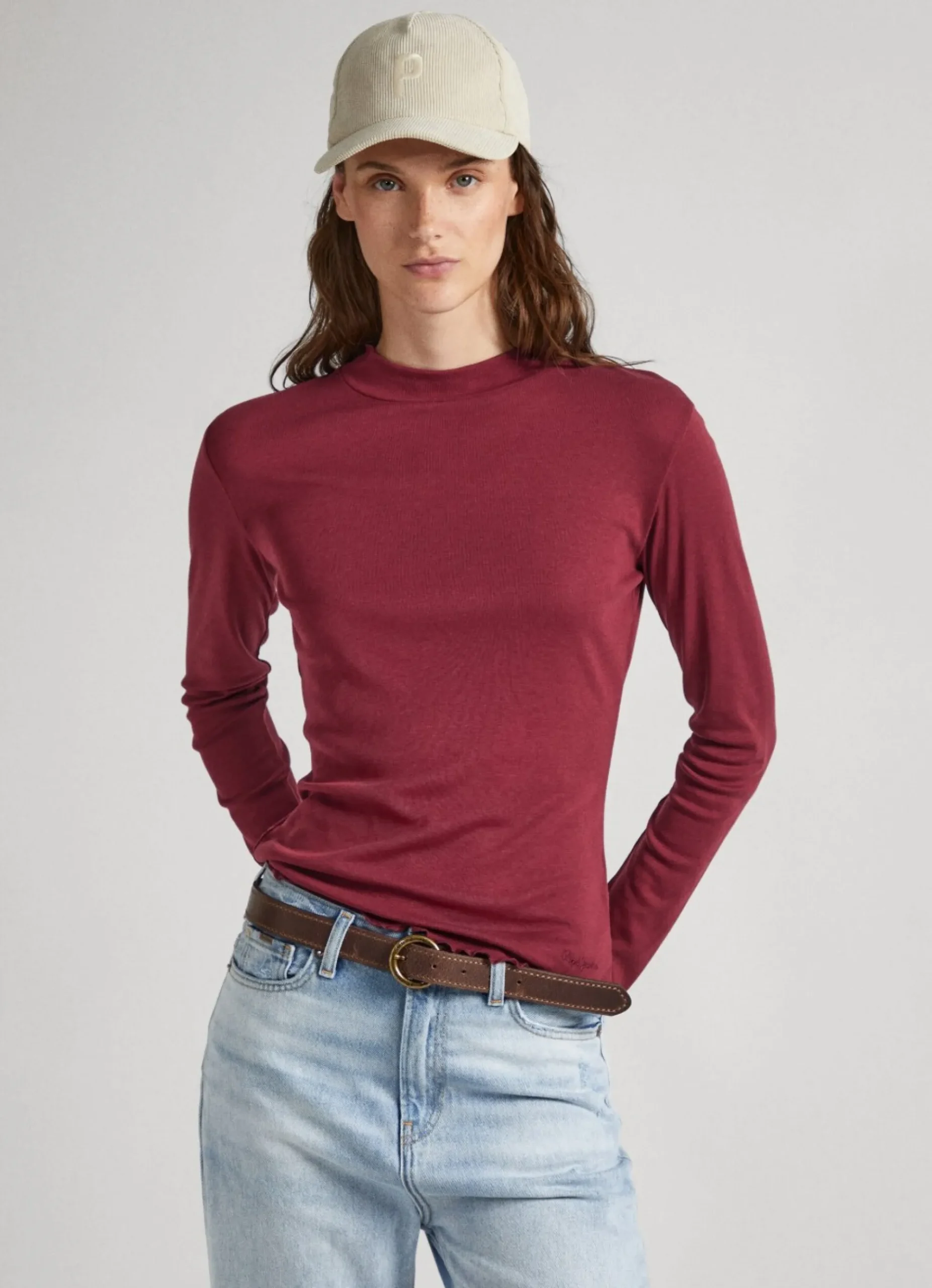 Mulher Pepe Jeans T-Shirts>T-Shirt Manga Comprida Gola Perkins