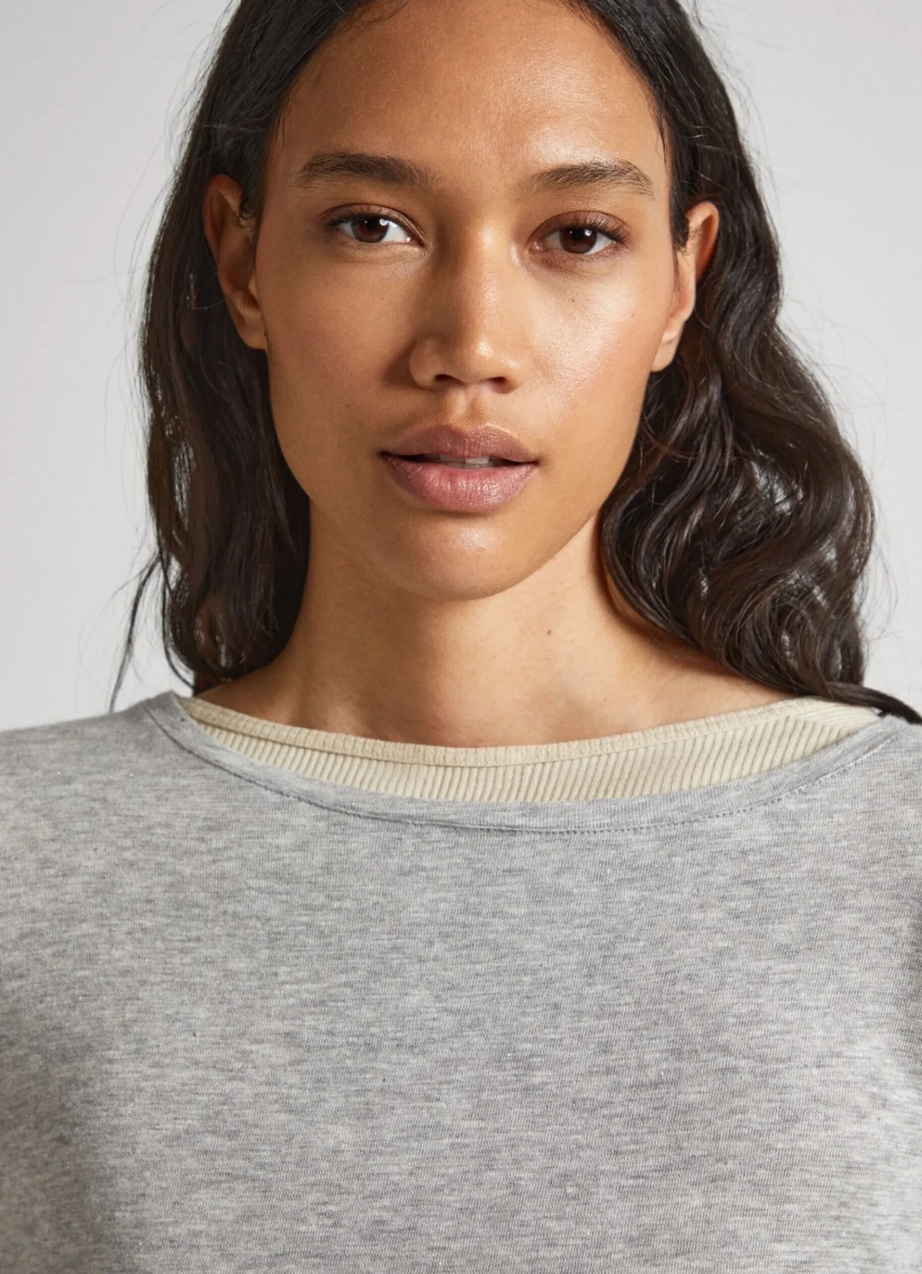 Mulher Pepe Jeans T-Shirts>T-Shirt Manga Comprida Jaspeada