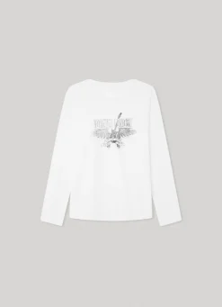 Rapariga Pepe Jeans Camisas E T-Shirts>T-Shirt Manga Comprida Logo Estampado