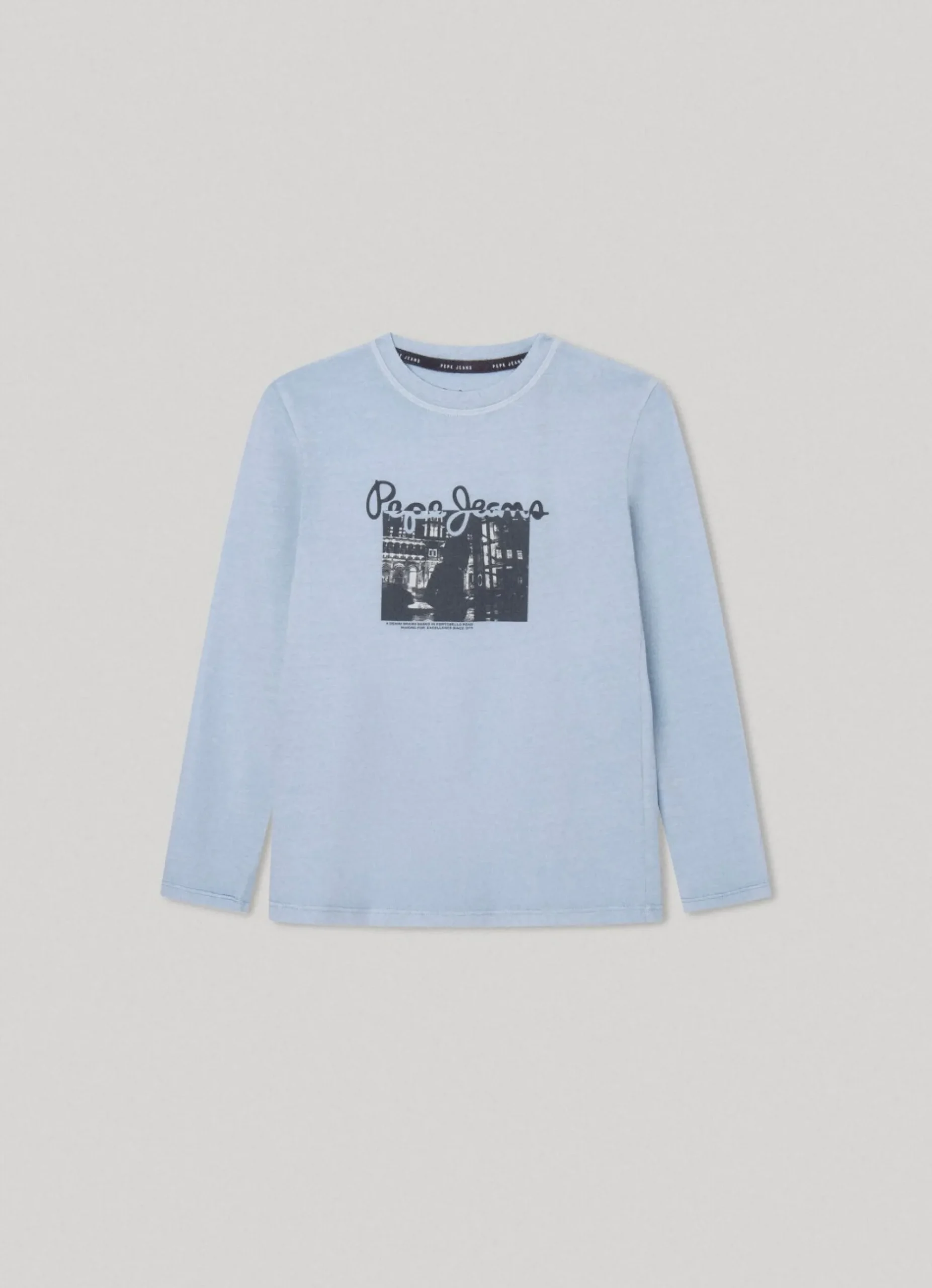 Rapaz Pepe Jeans T-Shirts>T-Shirt Manga Comprida Logo Estampado