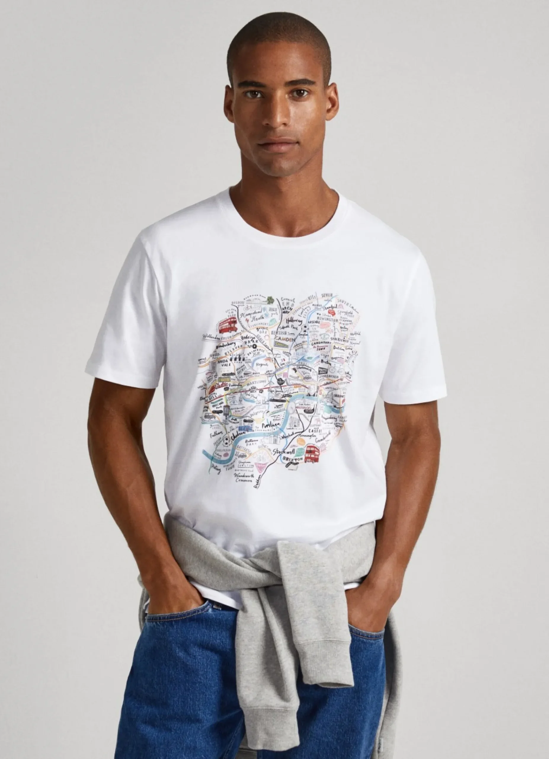Homem Pepe Jeans T-Shirts>T-Shirt Mapa Londres Estampado