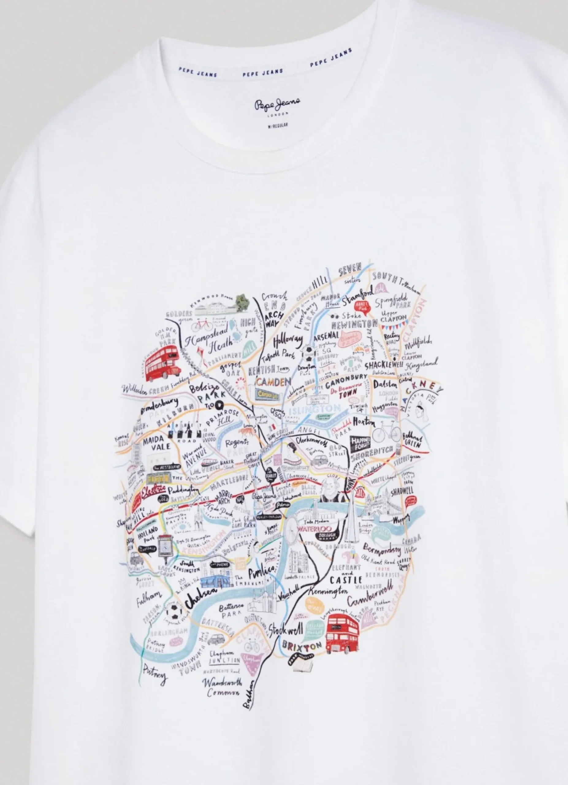 Homem Pepe Jeans T-Shirts>T-Shirt Mapa Londres Estampado