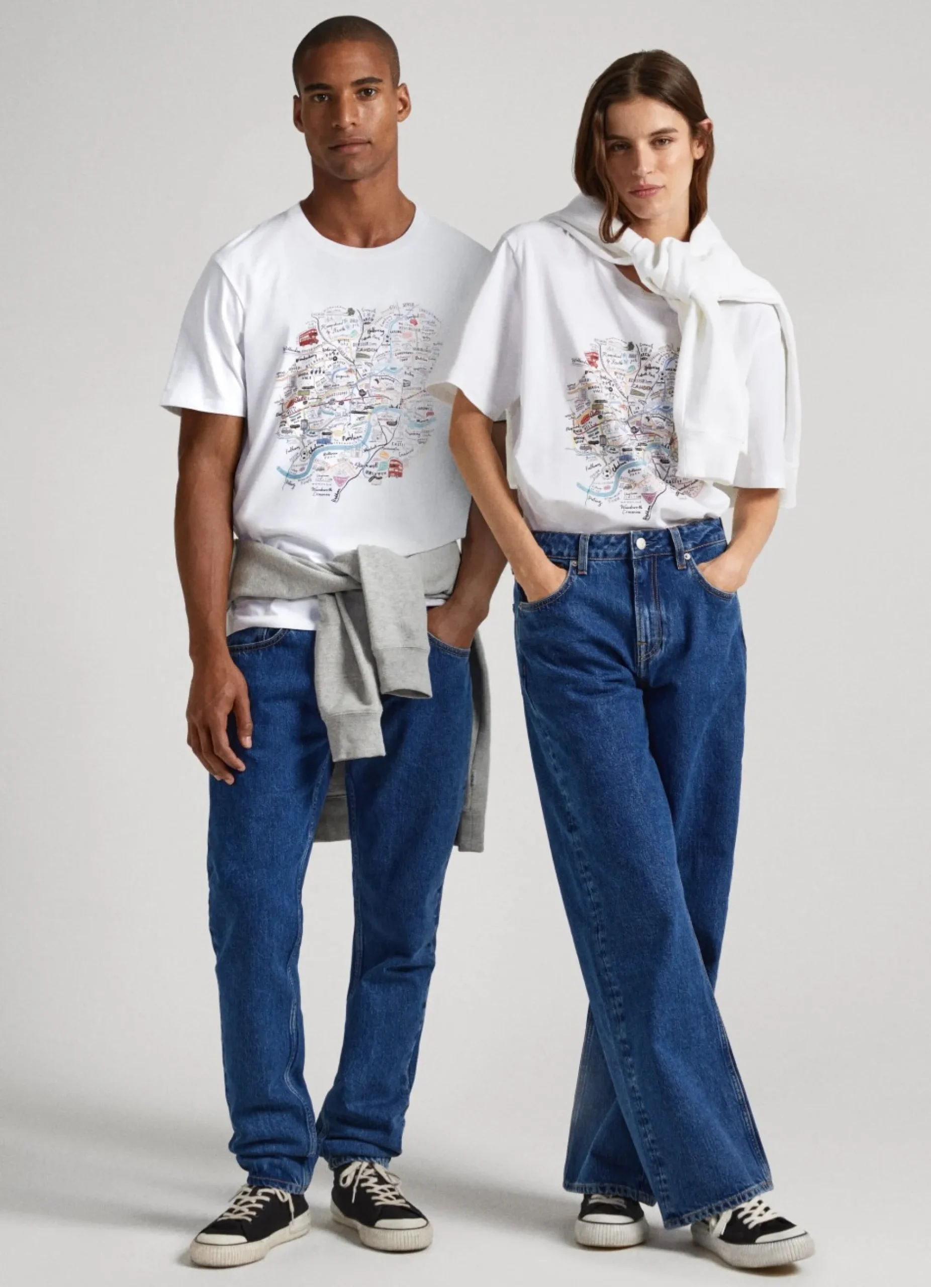 Mulher Pepe Jeans T-Shirts>T-Shirt Mapa Londres Estampado
