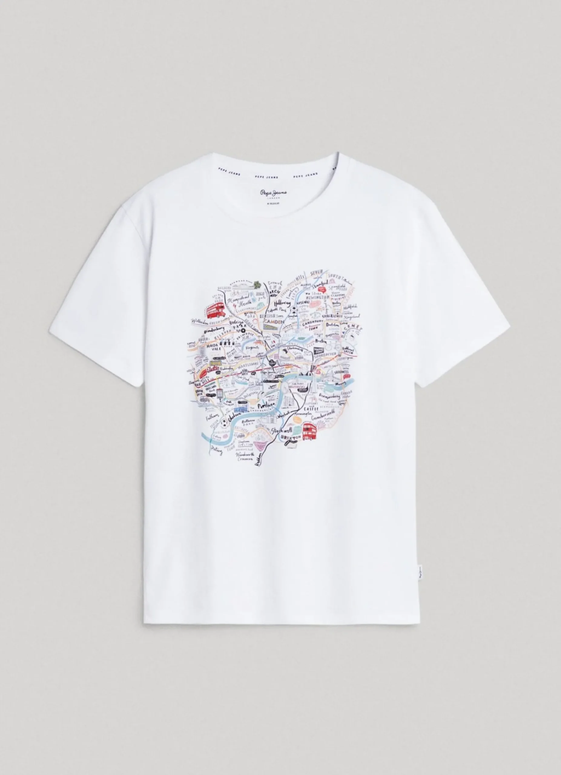 Mulher Pepe Jeans T-Shirts>T-Shirt Mapa Londres Estampado