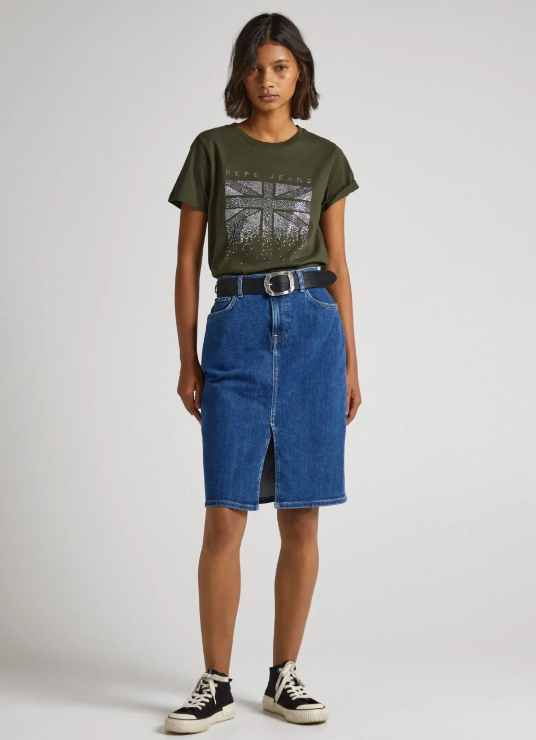 Mulher Pepe Jeans T-Shirts>T-Shirt Union Jack Strass