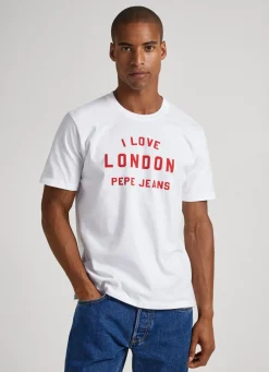 Mulher Pepe Jeans T-Shirts>T-Shirt Unisexo Estampada I Love London