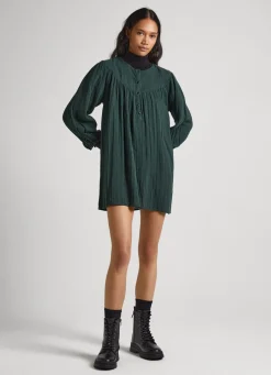 Mulher Pepe Jeans Vestidos E Macacões>Vestido Algodao Waffle