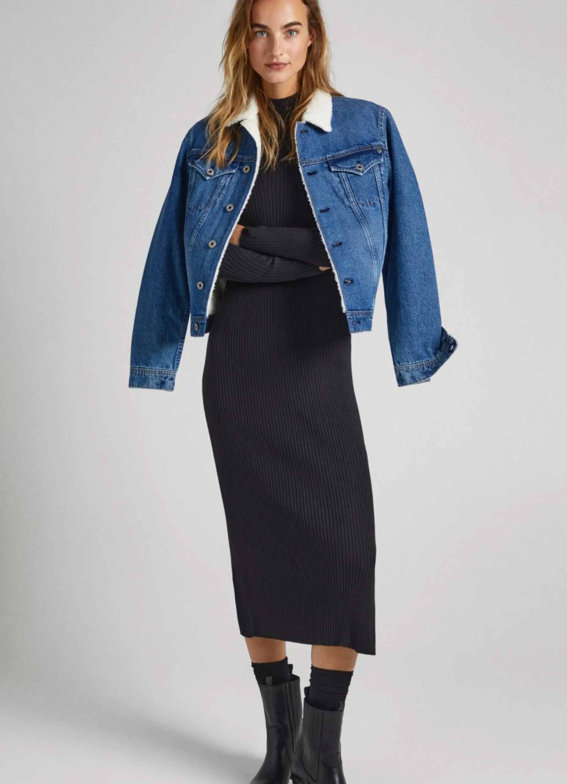 Mulher Pepe Jeans Vestidos E Macacões>Vestido Canelado Regular Fit