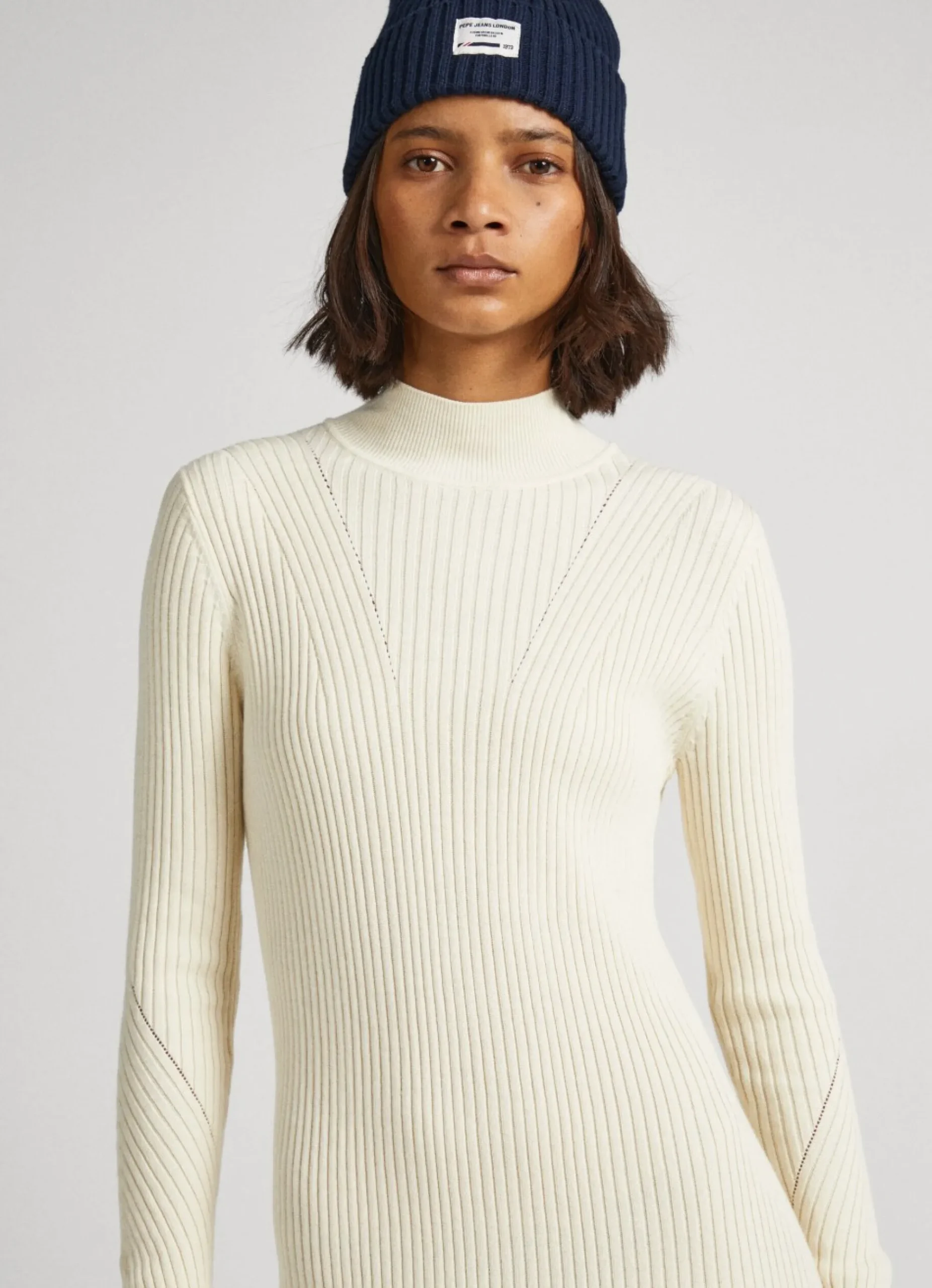 Mulher Pepe Jeans Malhas>Vestido Canelado Regular Fit