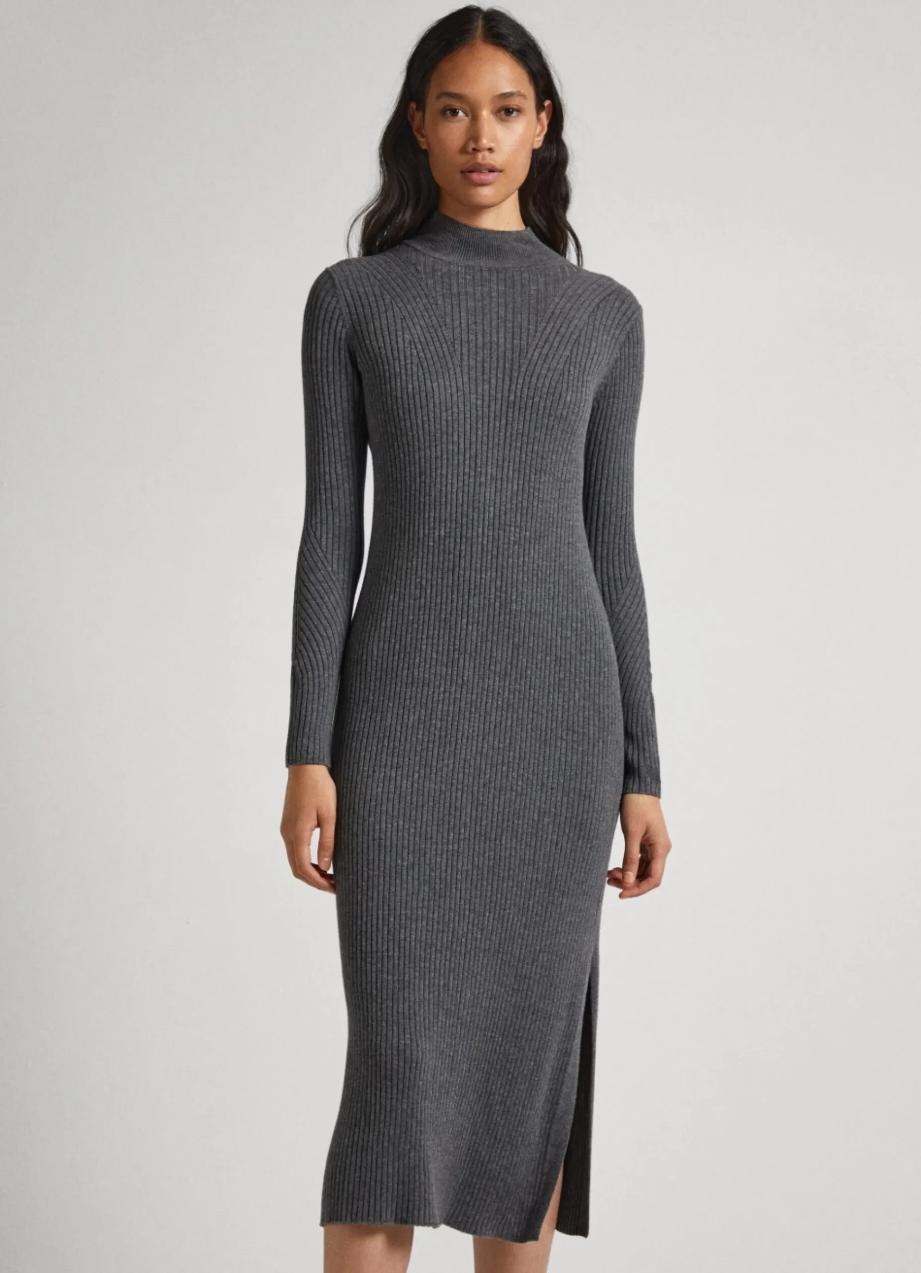 Mulher Pepe Jeans Malhas>Vestido Canelado Regular Fit