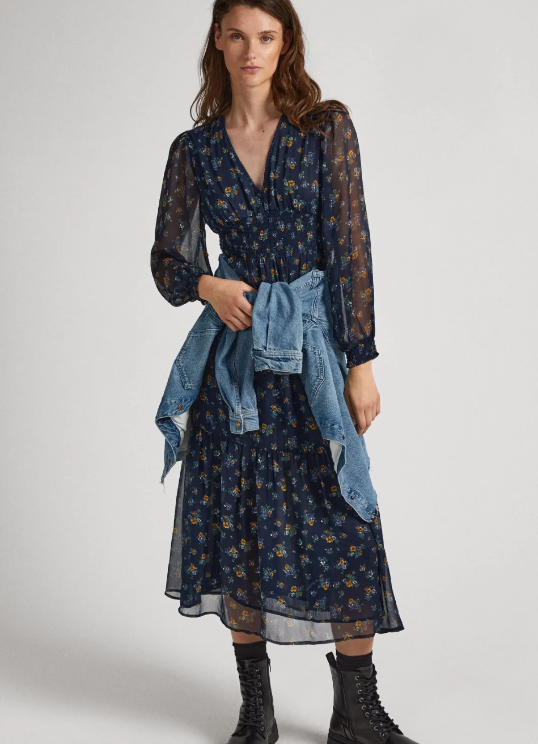 Mulher Pepe Jeans Vestidos E Macacões>Vestido Chiffon Padrao Floral