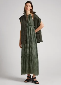 Mulher Pepe Jeans Vestidos E Macacões>Vestido Chiffon Padrao Geometrico