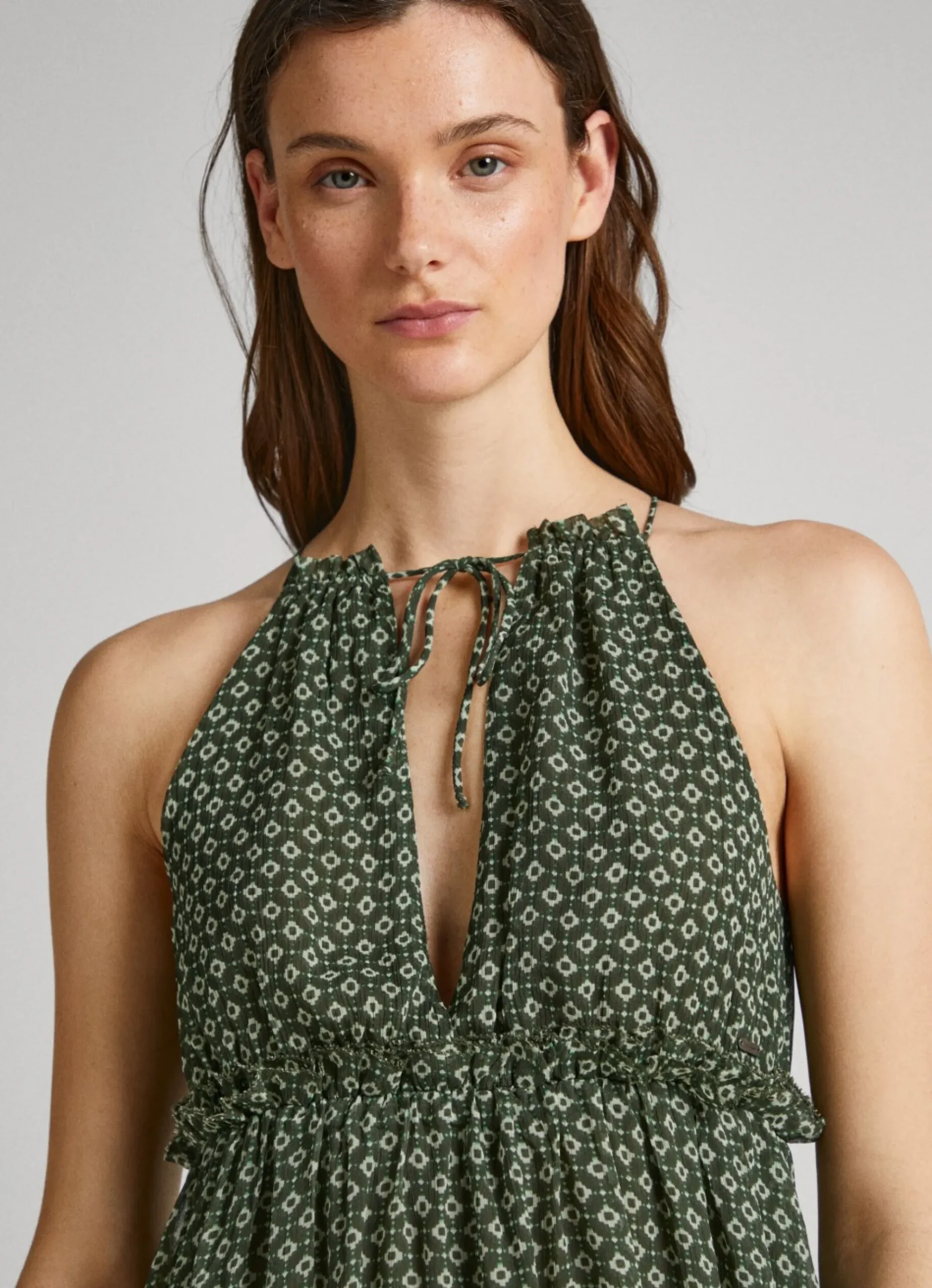 Mulher Pepe Jeans Vestidos E Macacões>Vestido Chiffon Padrao Geometrico