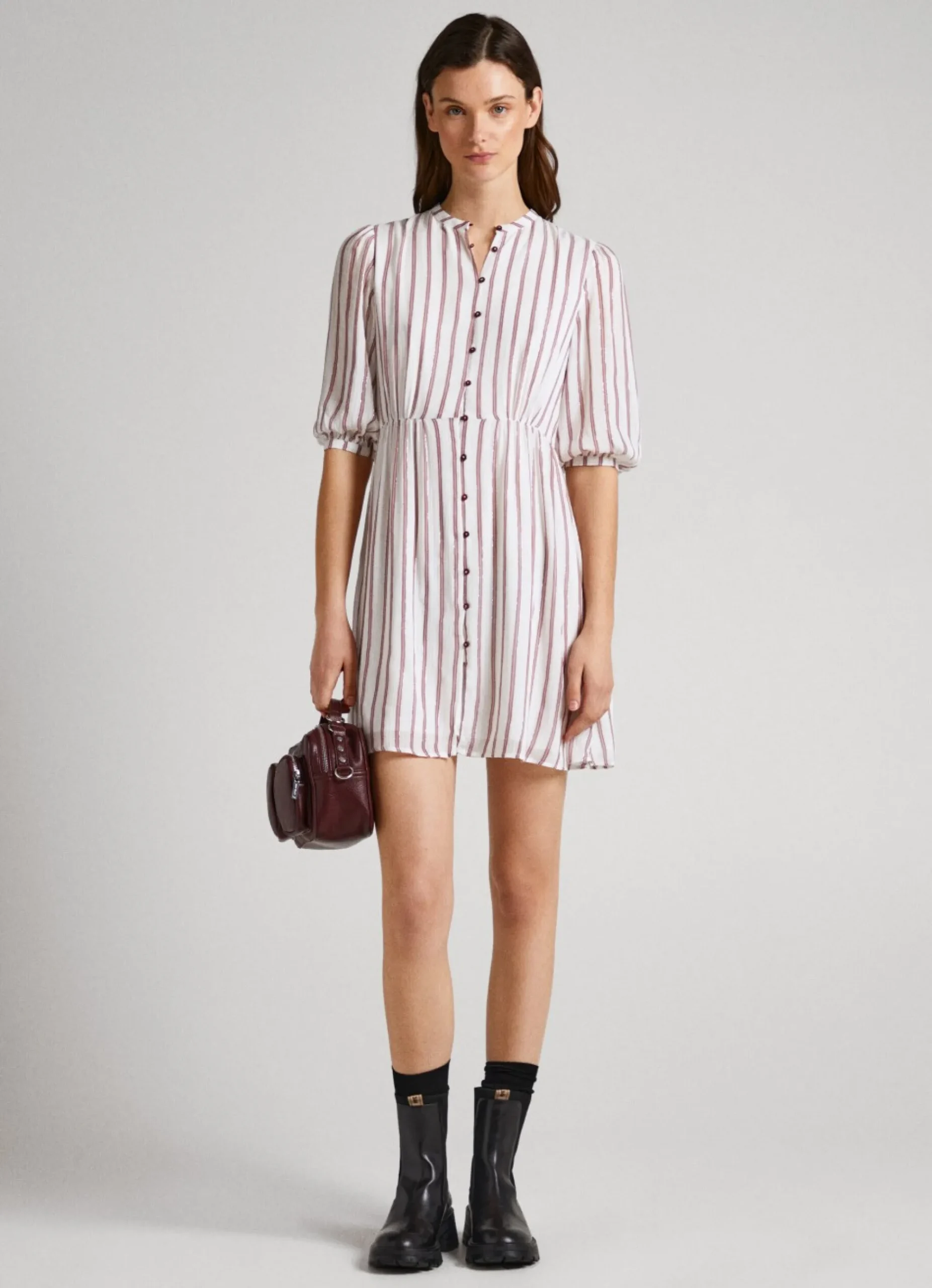 Mulher Pepe Jeans Vestidos E Macacões>Vestido Com Padrao As Riscas