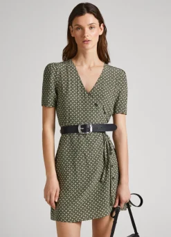 Mulher Pepe Jeans Vestidos E Macacões>Vestido Com Padrao Geometrico