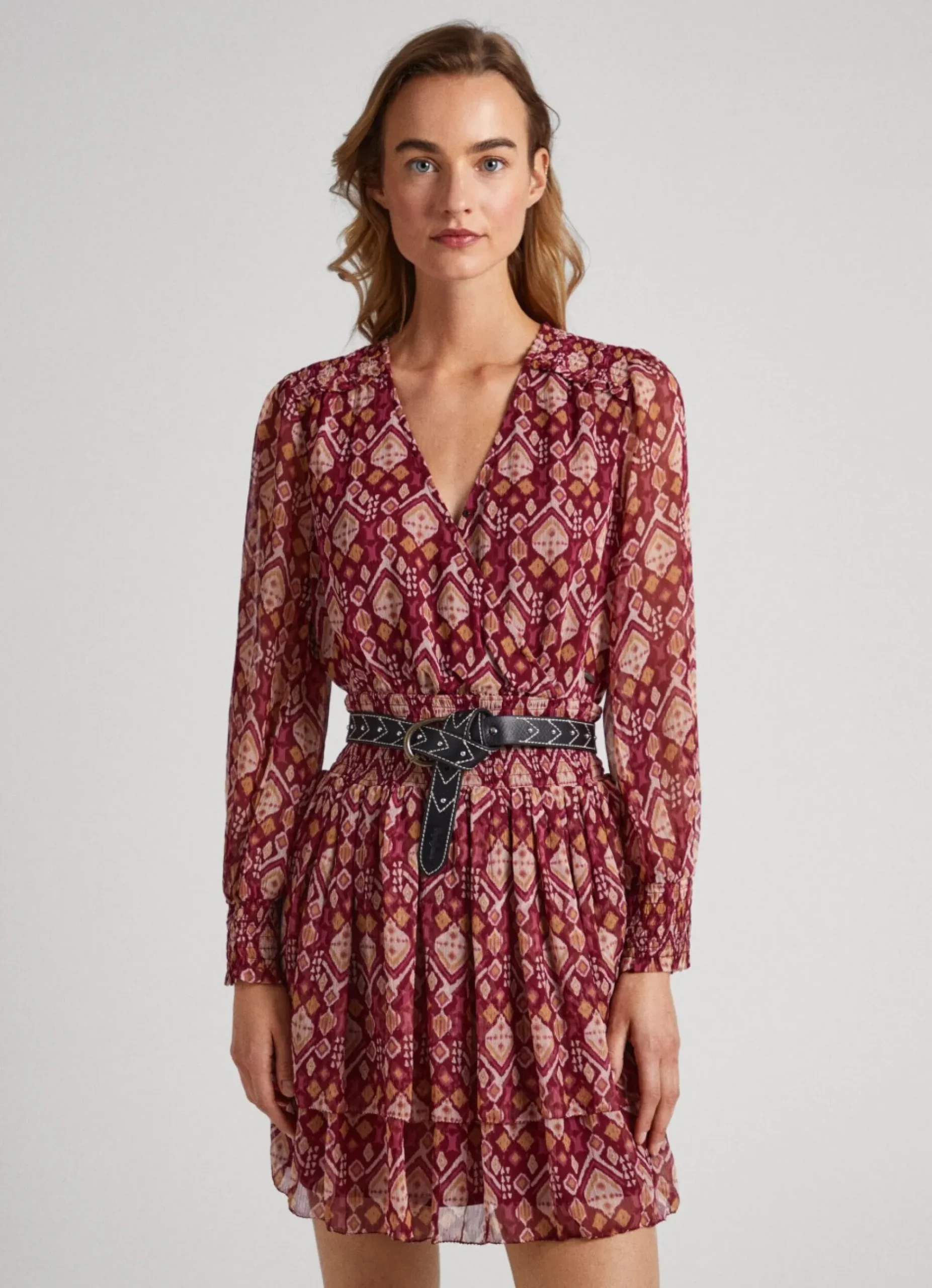 Mulher Pepe Jeans Vestidos E Macacões>Vestido De Chiffon Ornamental