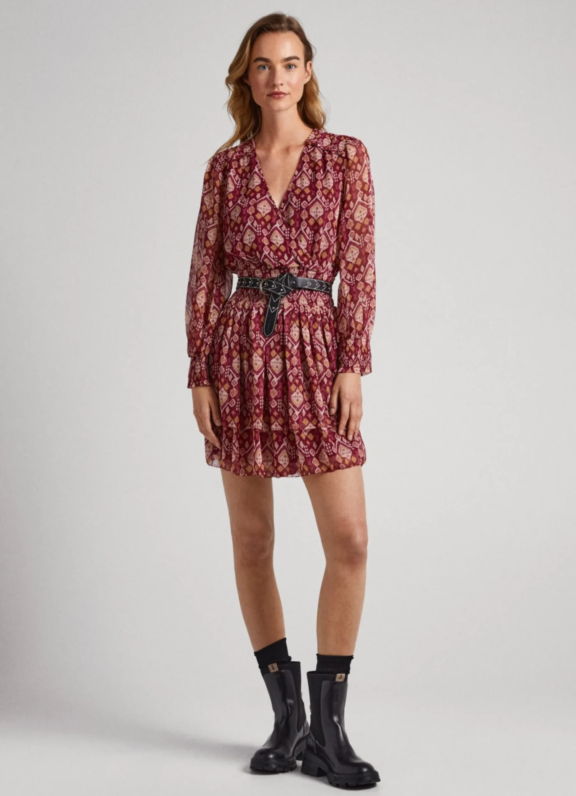 Mulher Pepe Jeans Vestidos E Macacões>Vestido De Chiffon Ornamental