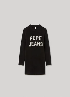 Rapariga Pepe Jeans Vestidos E Saias>Vestido De Malha Logo Bordado