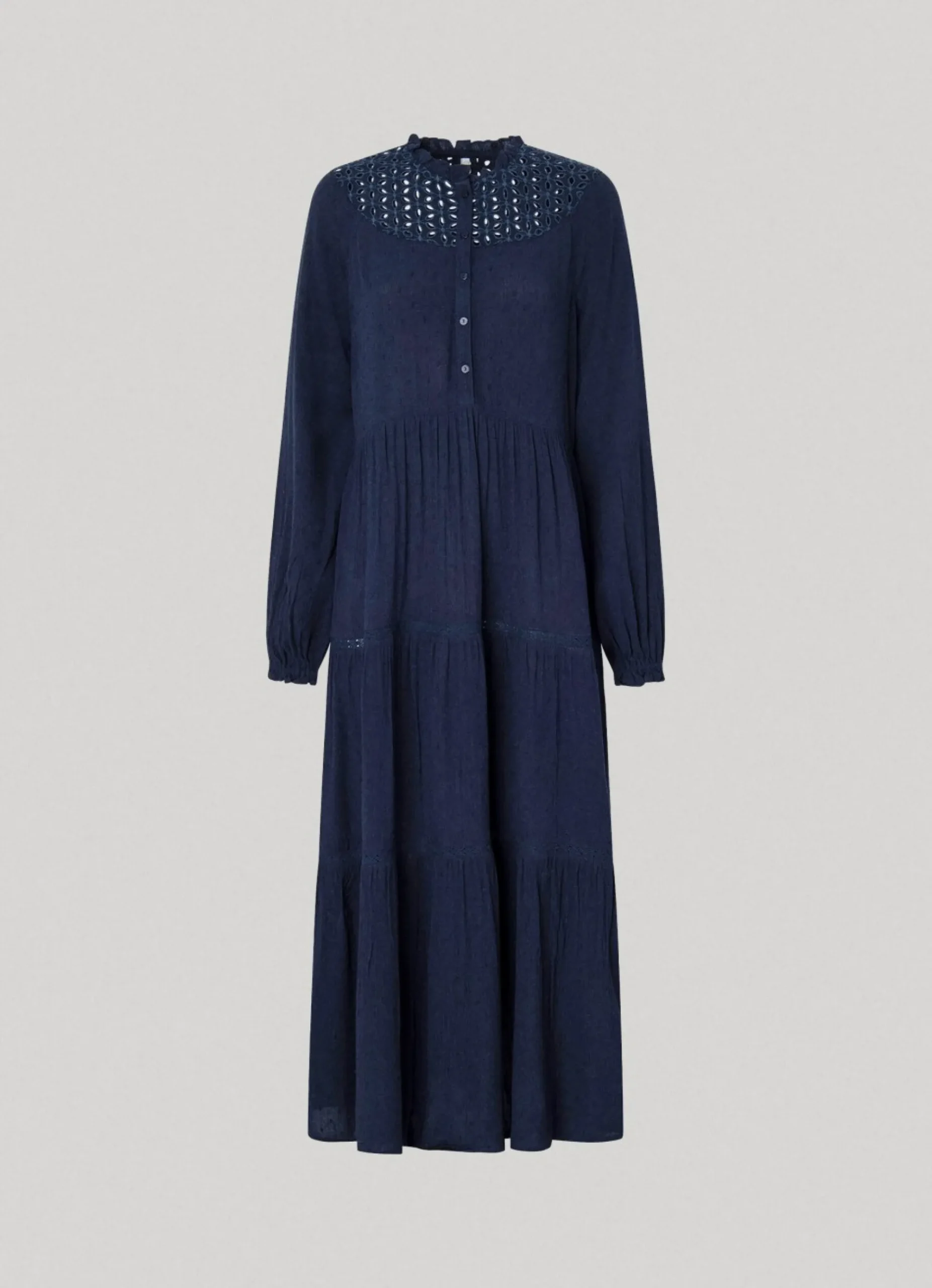 Mulher Pepe Jeans Vestidos E Macacões>Vestido Dobby Com Detalhes Abertos