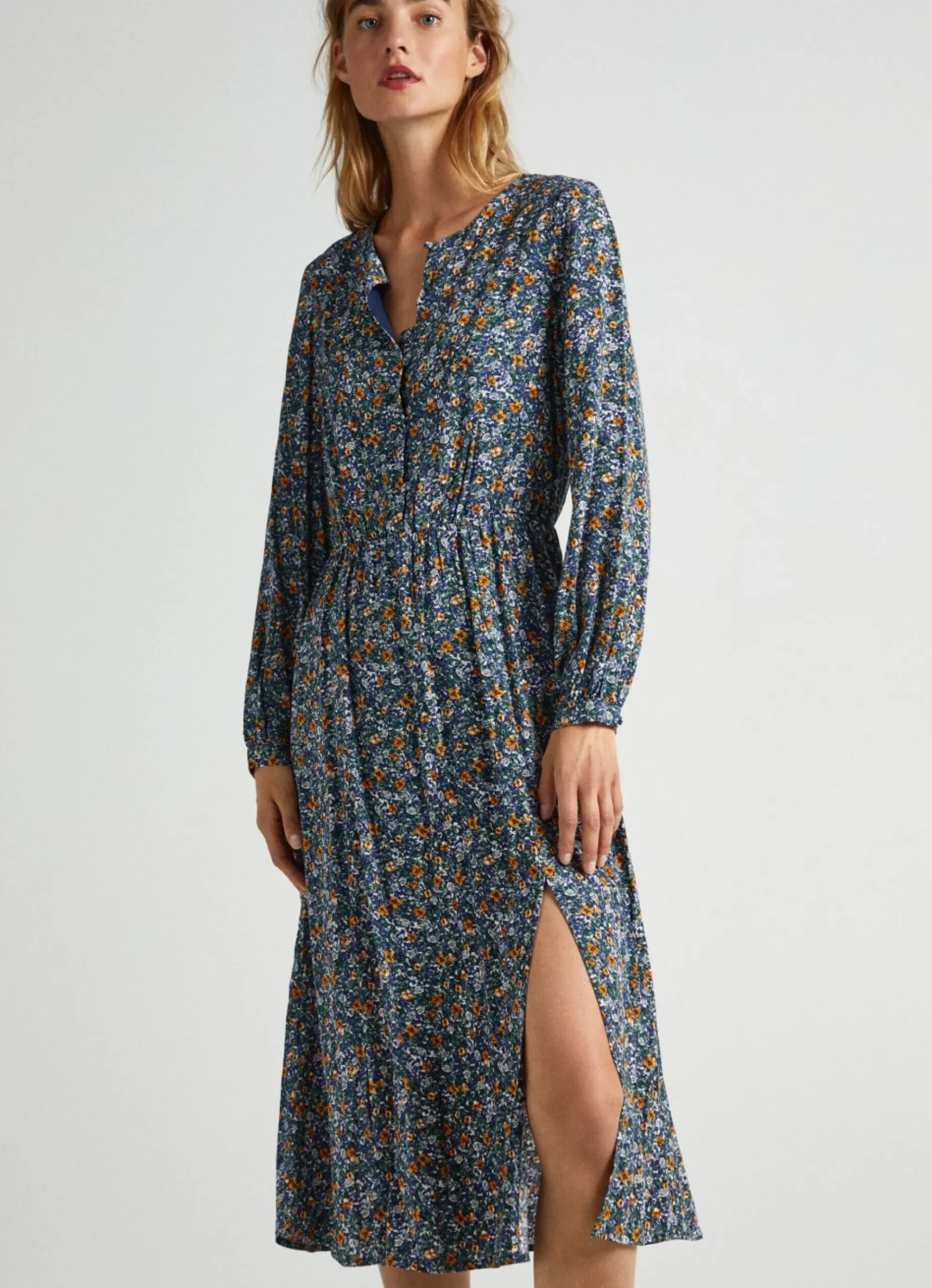 Mulher Pepe Jeans Vestidos E Macacões>Vestido Dobby Com Padrao Floral