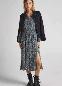 Mulher Pepe Jeans Vestidos E Macacões>Vestido Dobby Com Padrao Floral