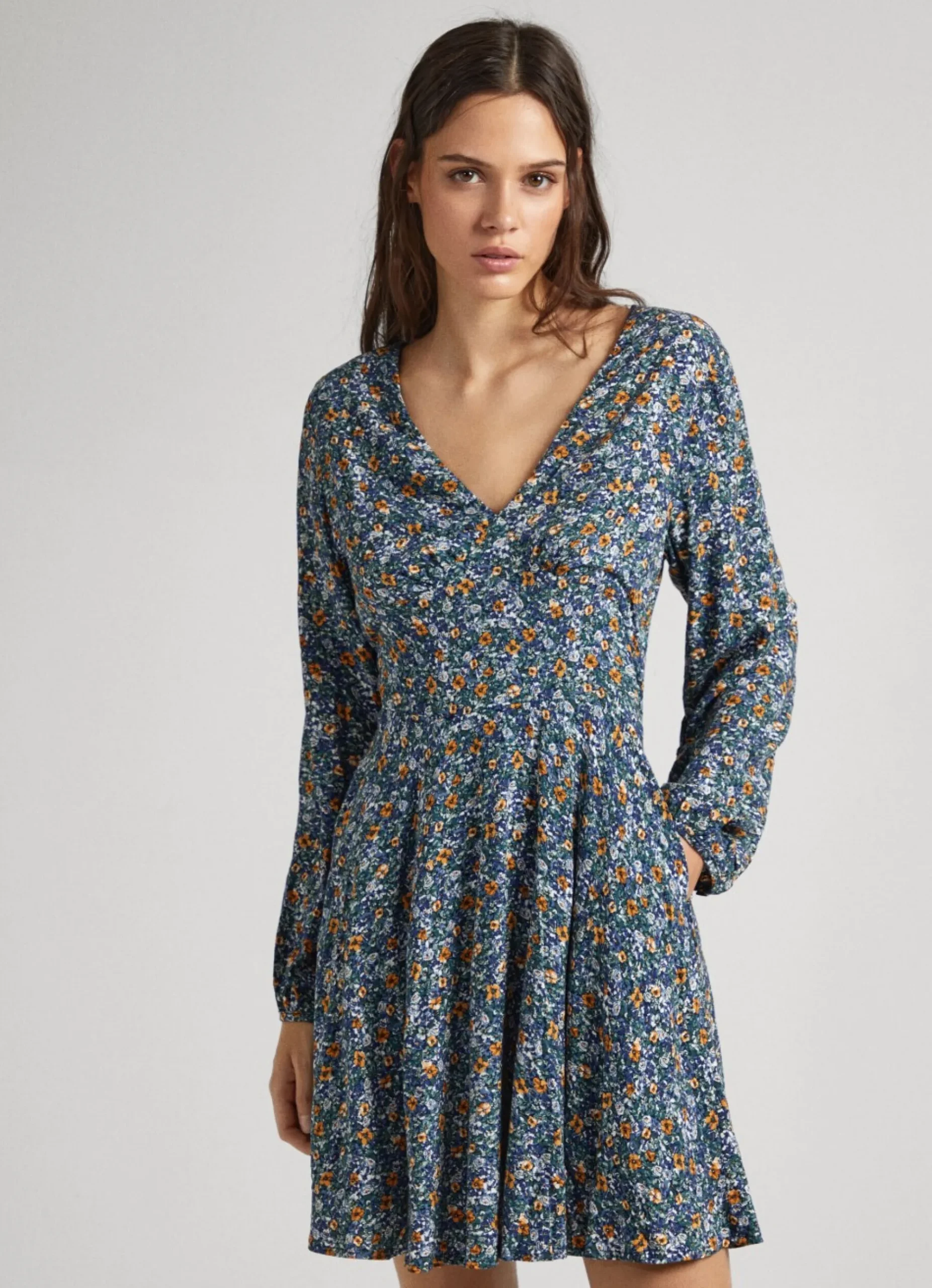 Mulher Pepe Jeans Vestidos E Macacões>Vestido Dobby Padrao Floral