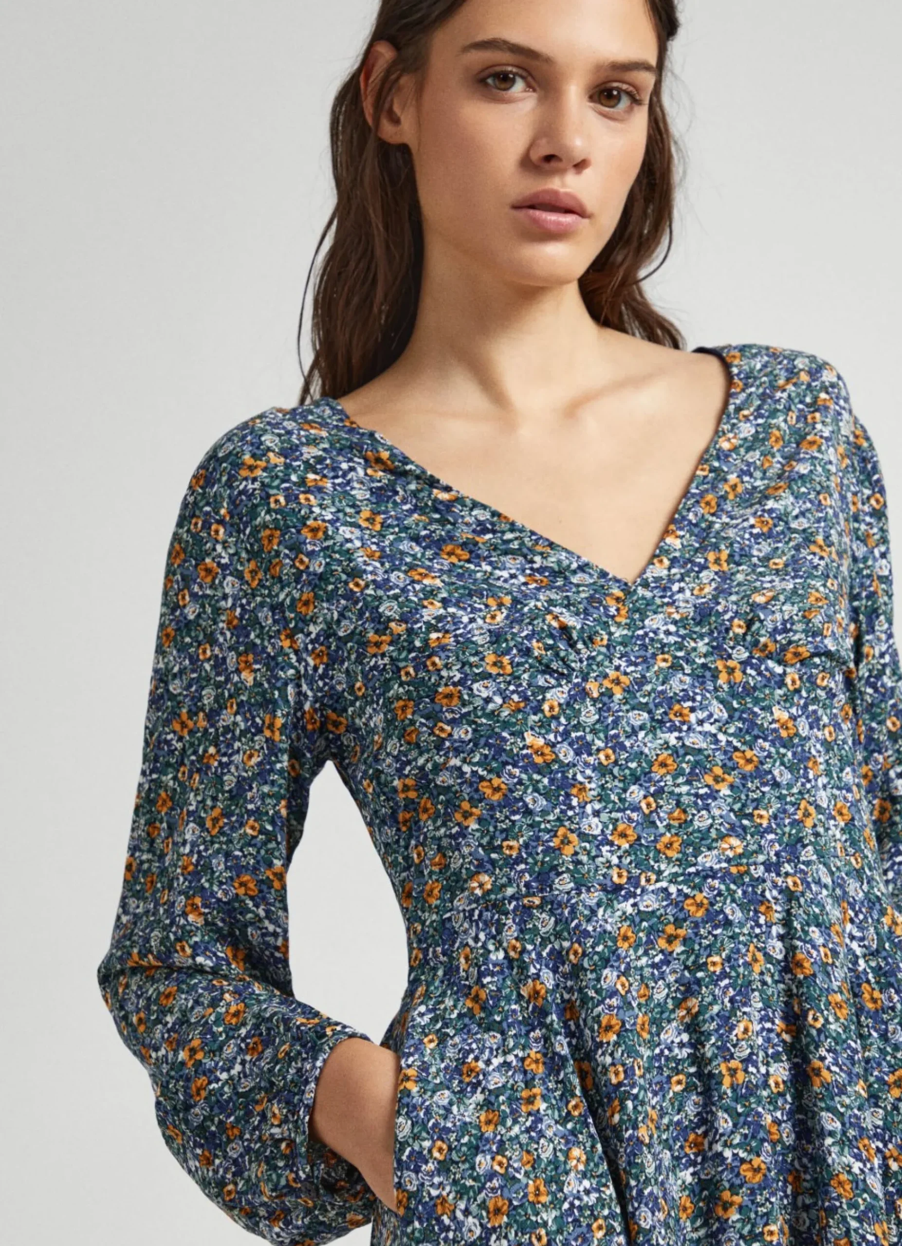 Mulher Pepe Jeans Vestidos E Macacões>Vestido Dobby Padrao Floral