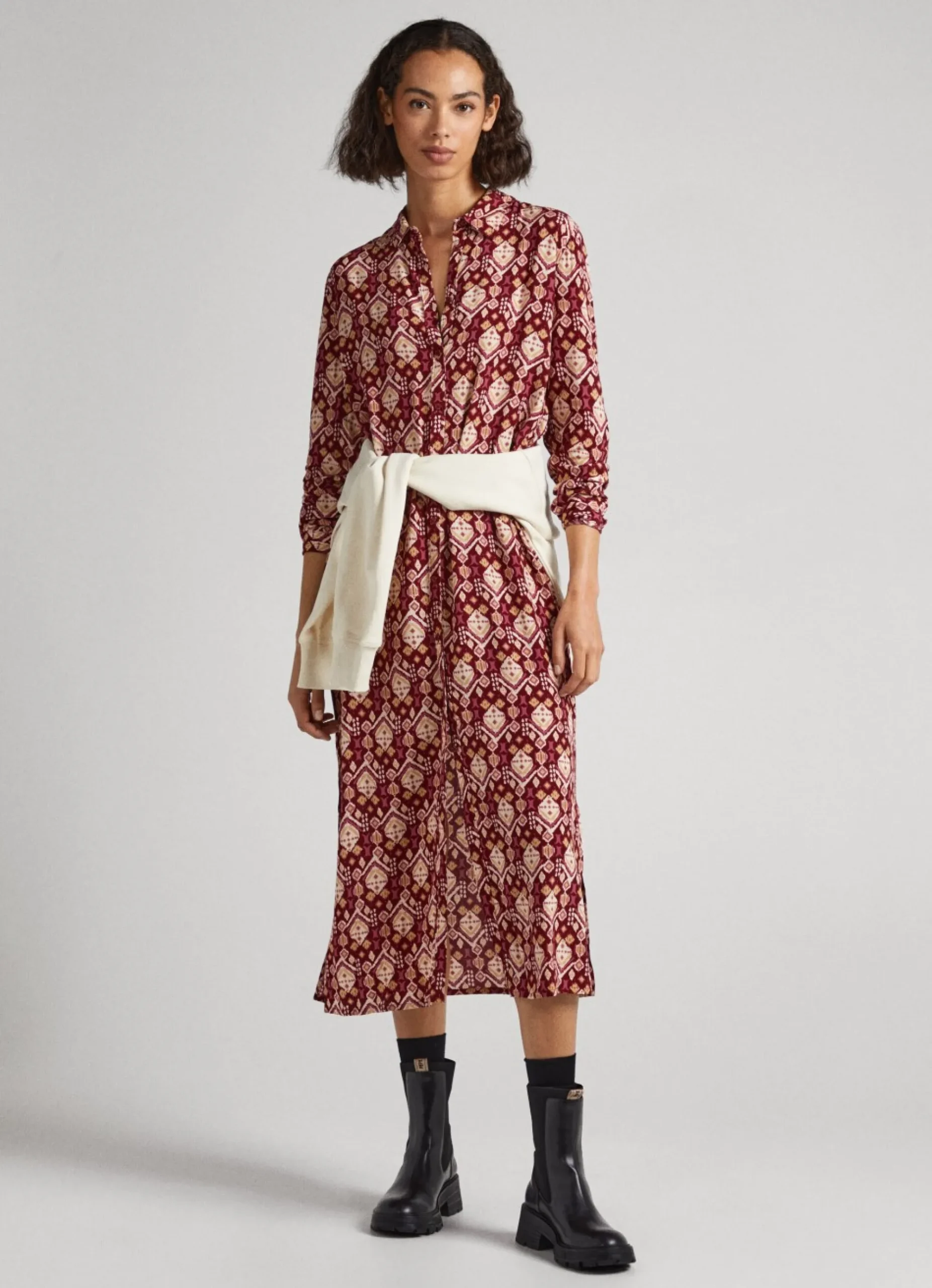 Mulher Pepe Jeans Vestidos E Macacões>Vestido Estampado Ornamental