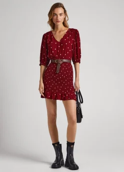 Mulher Pepe Jeans Vestidos E Macacões>Vestido Padrao As Bolinhas