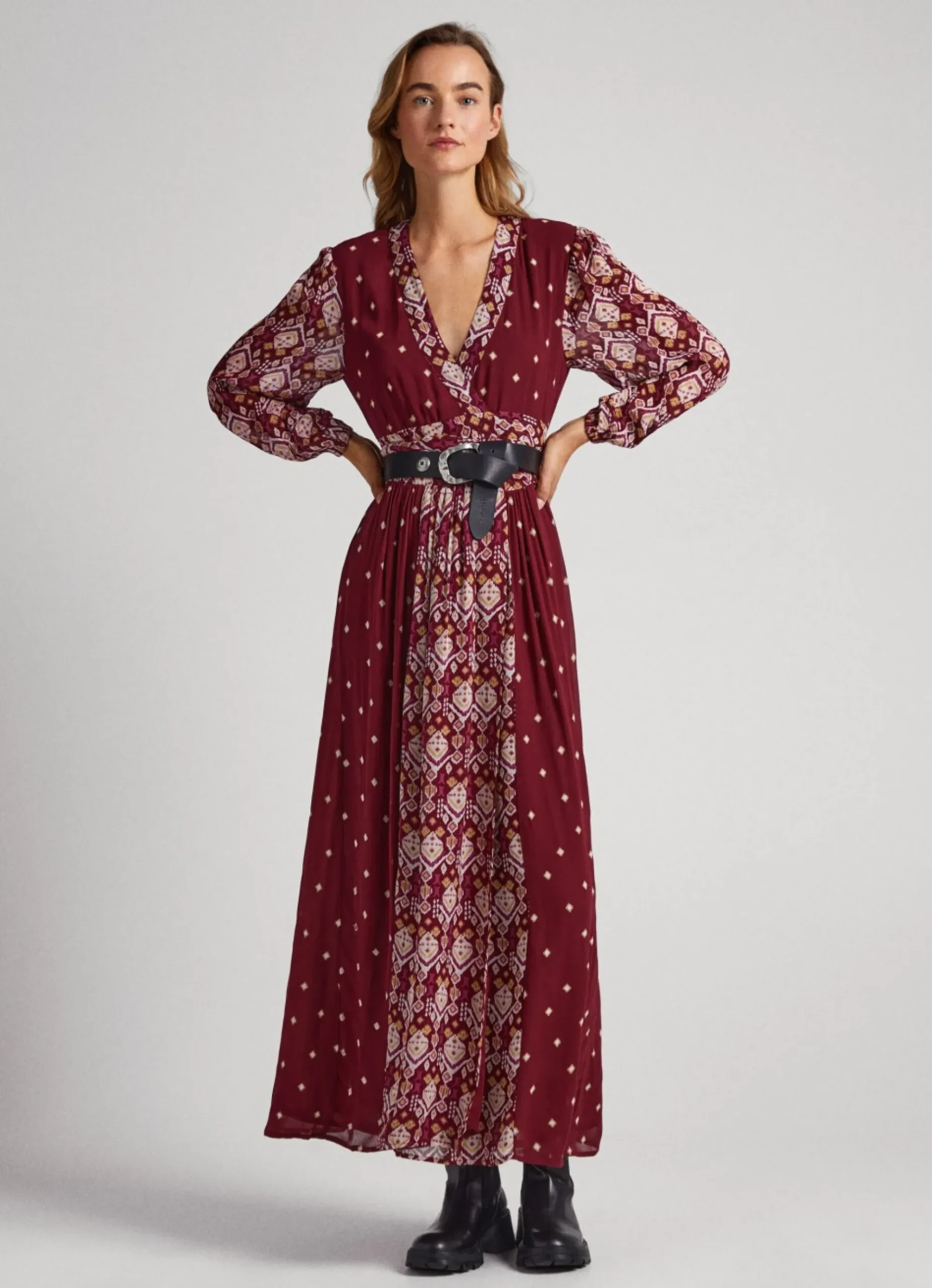 Mulher Pepe Jeans Vestidos E Macacões>Vestido Padroes Combinados