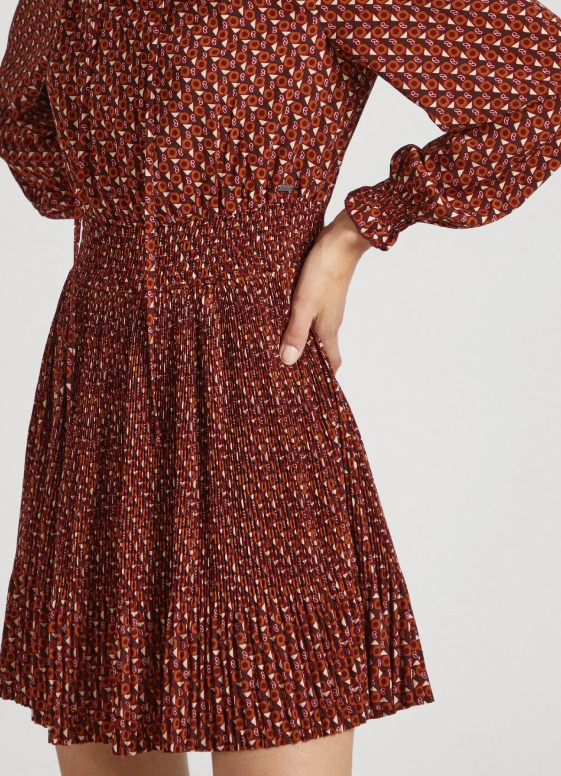 Mulher Pepe Jeans Vestidos E Macacões>Vestido Plissado Estampado All Over