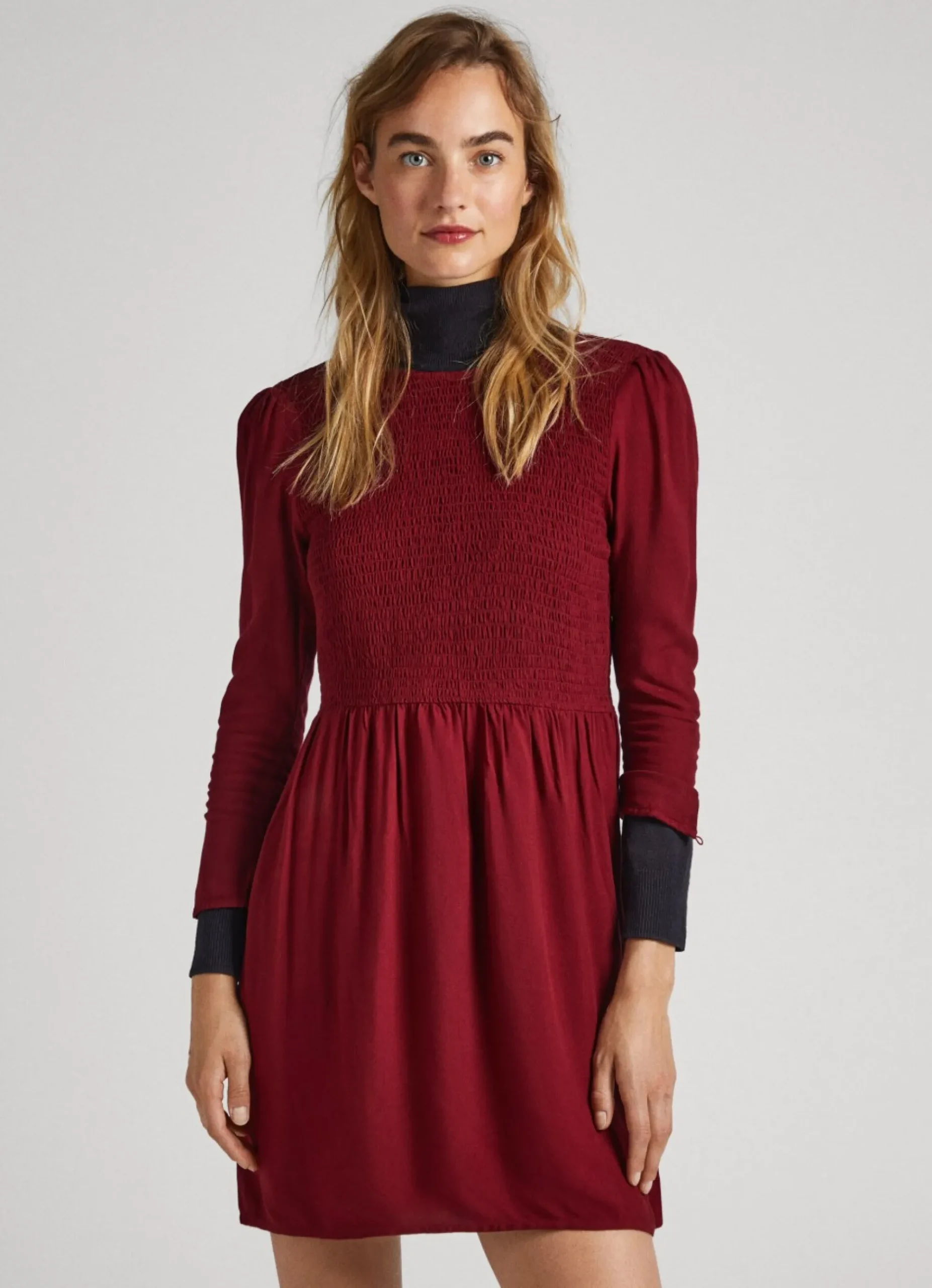Mulher Pepe Jeans Vestidos E Macacões>Vestido Sarja Franzido