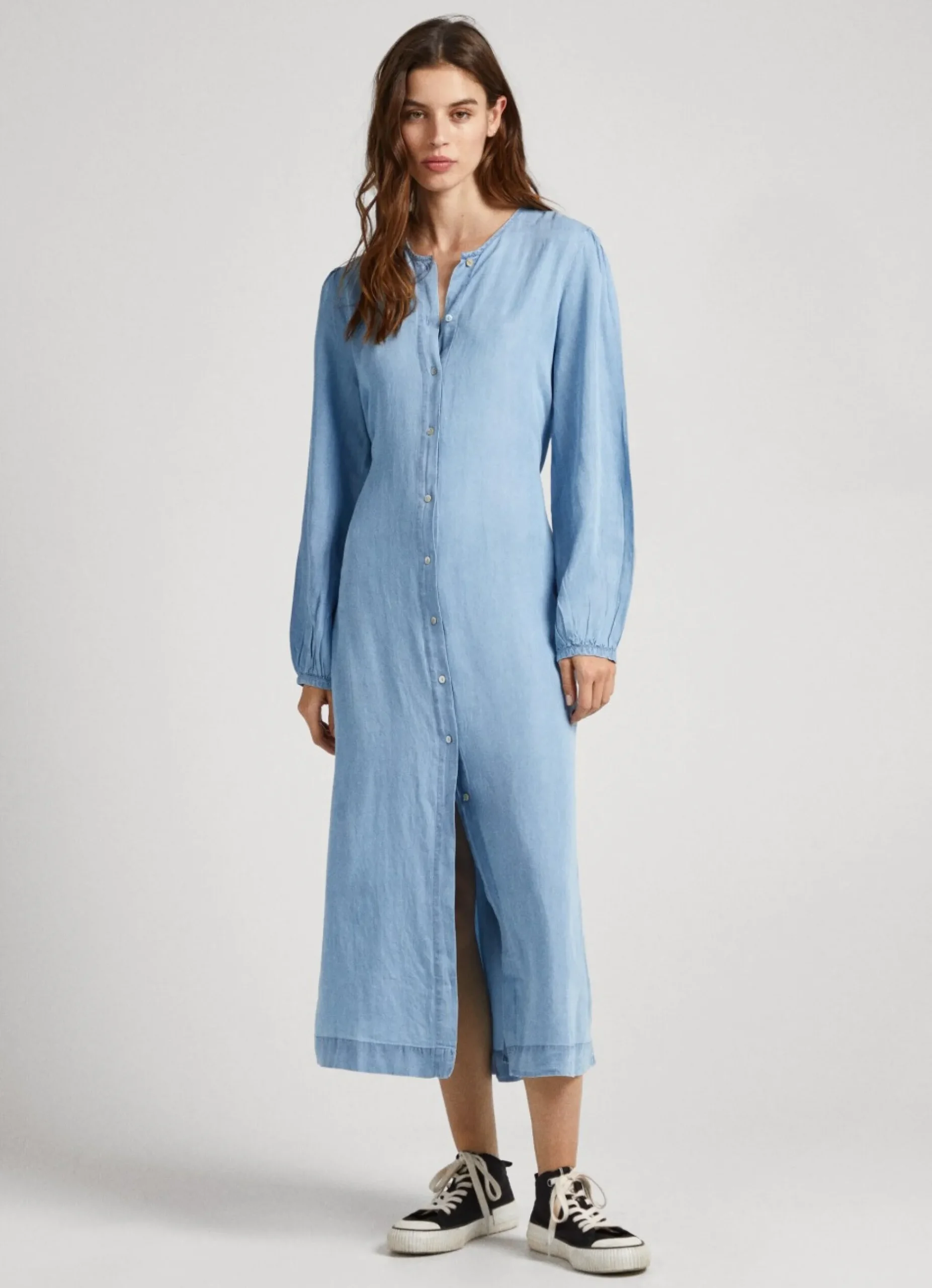 Mulher Pepe Jeans Vestidos E Macacões>Vestido Tencel Decote Redondo