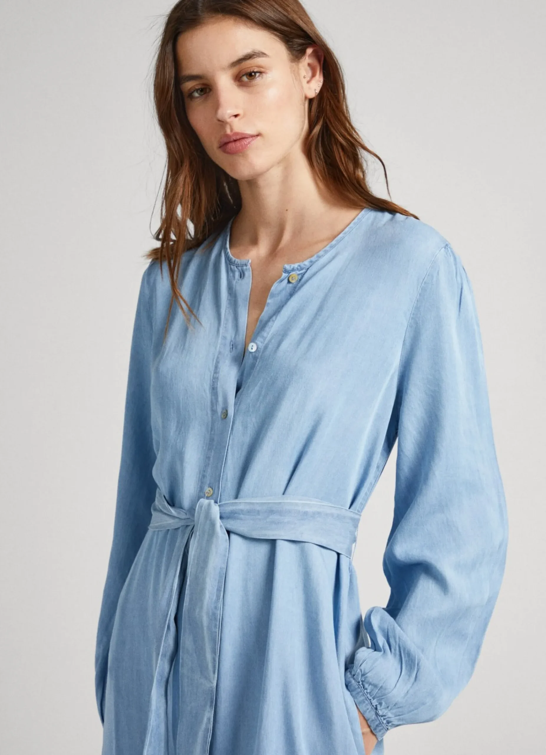 Mulher Pepe Jeans Vestidos E Macacões>Vestido Tencel Decote Redondo